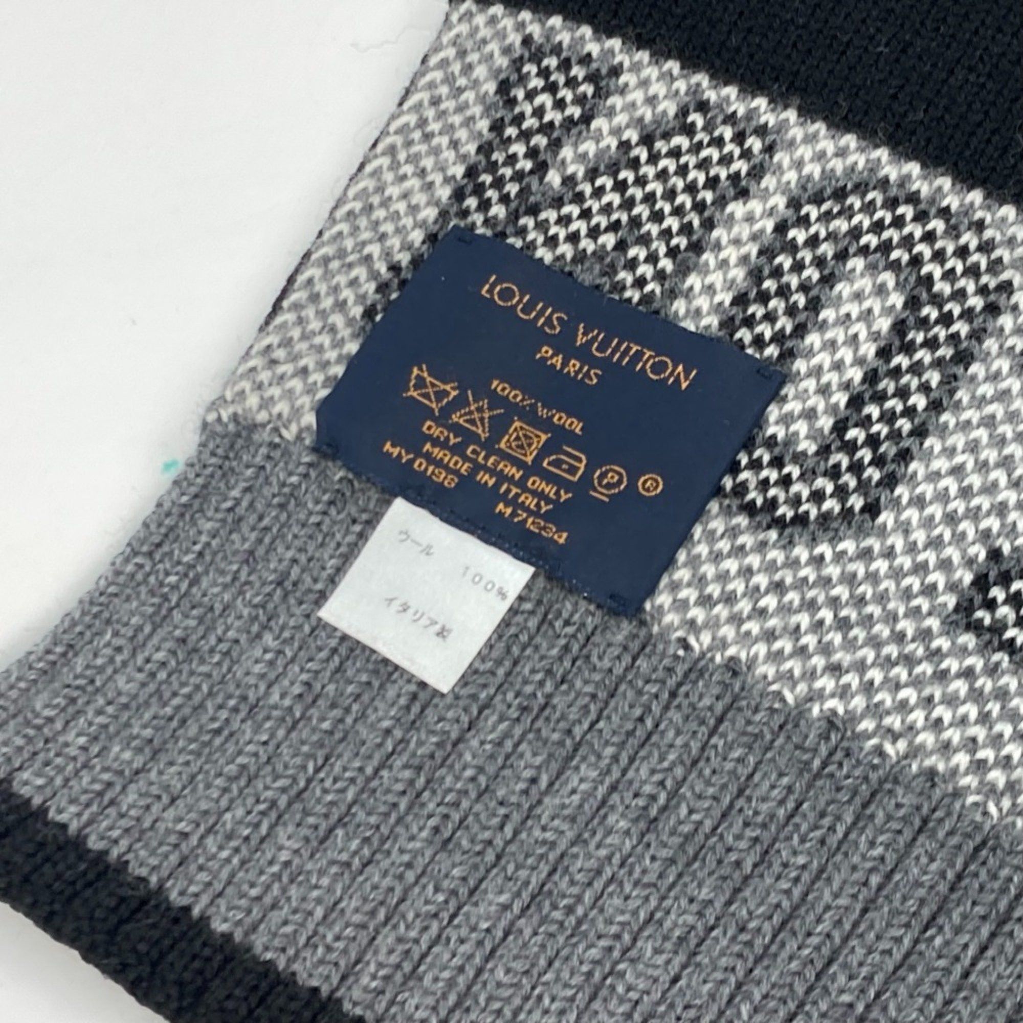 Louis Vuitton Louis Vuitton M71234 Scarf Black gray Size ONE SIZE - 5 Thumbnail