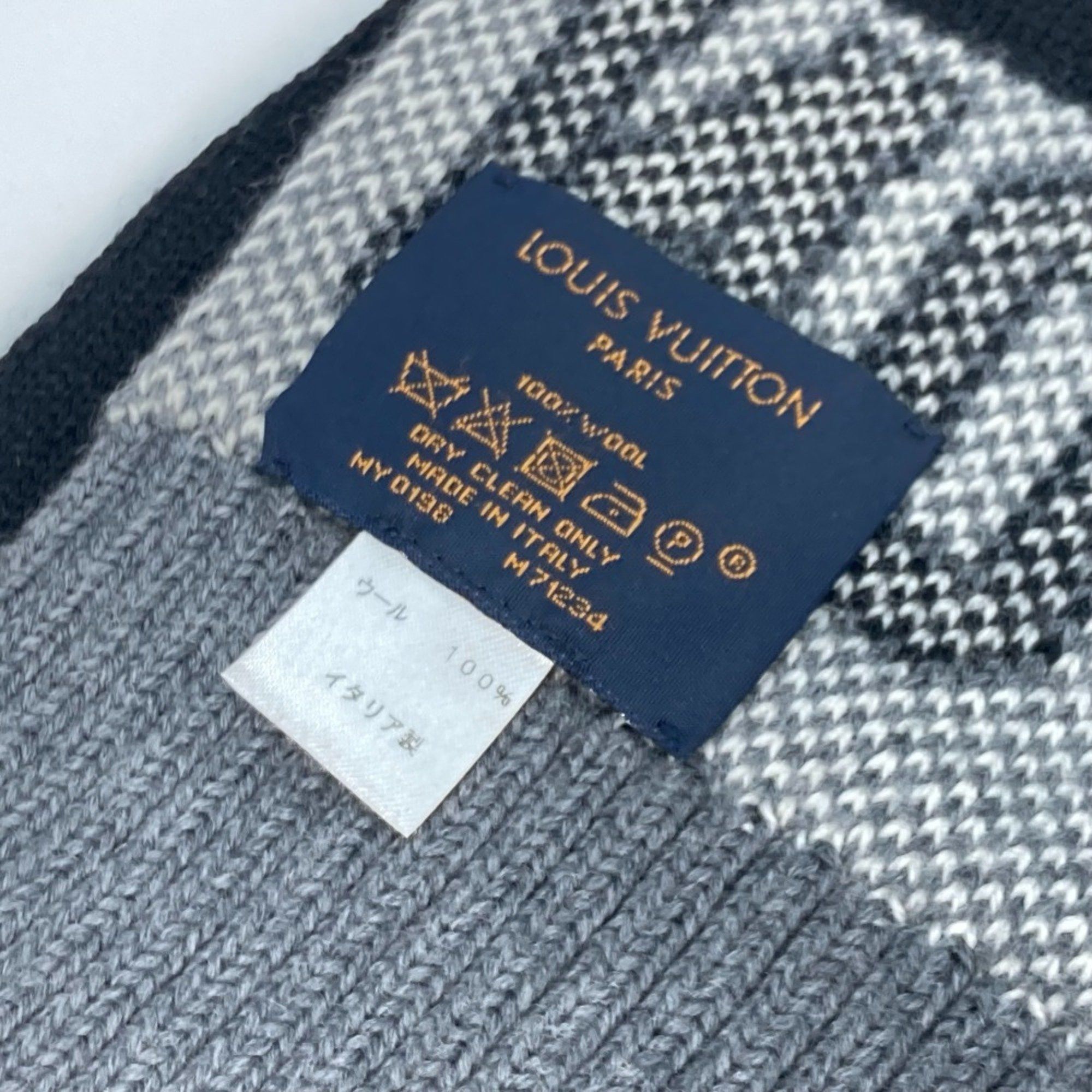 Louis Vuitton Louis Vuitton M71234 Scarf Black gray Size ONE SIZE - 8 Thumbnail