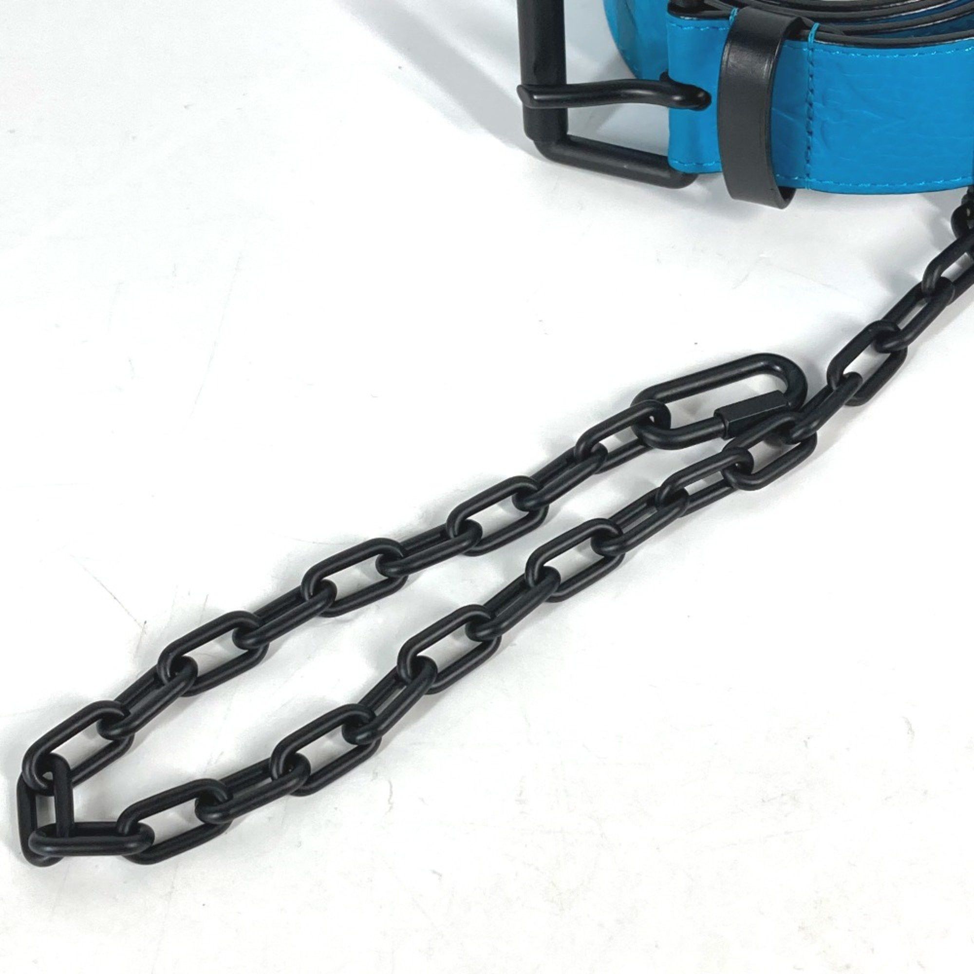 Louis Vuitton Louis Vuitton MP207T Virgil Abloh Monogram Chain Carabiner belt Turquoise blue Size ONE SIZE - 3 Thumbnail