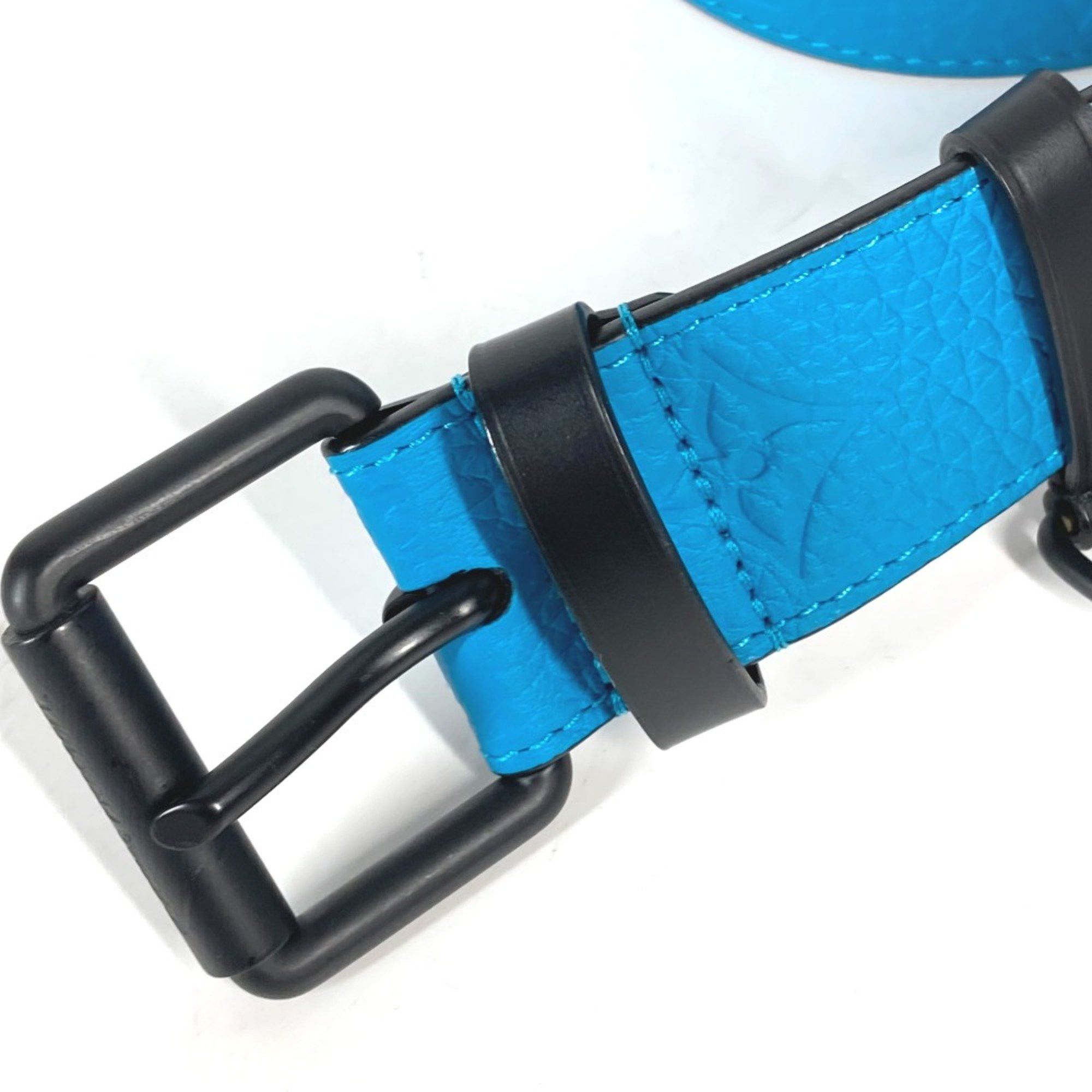 Louis Vuitton Louis Vuitton MP207T Virgil Abloh Monogram Chain Carabiner belt Turquoise blue Size ONE SIZE - 4 Thumbnail