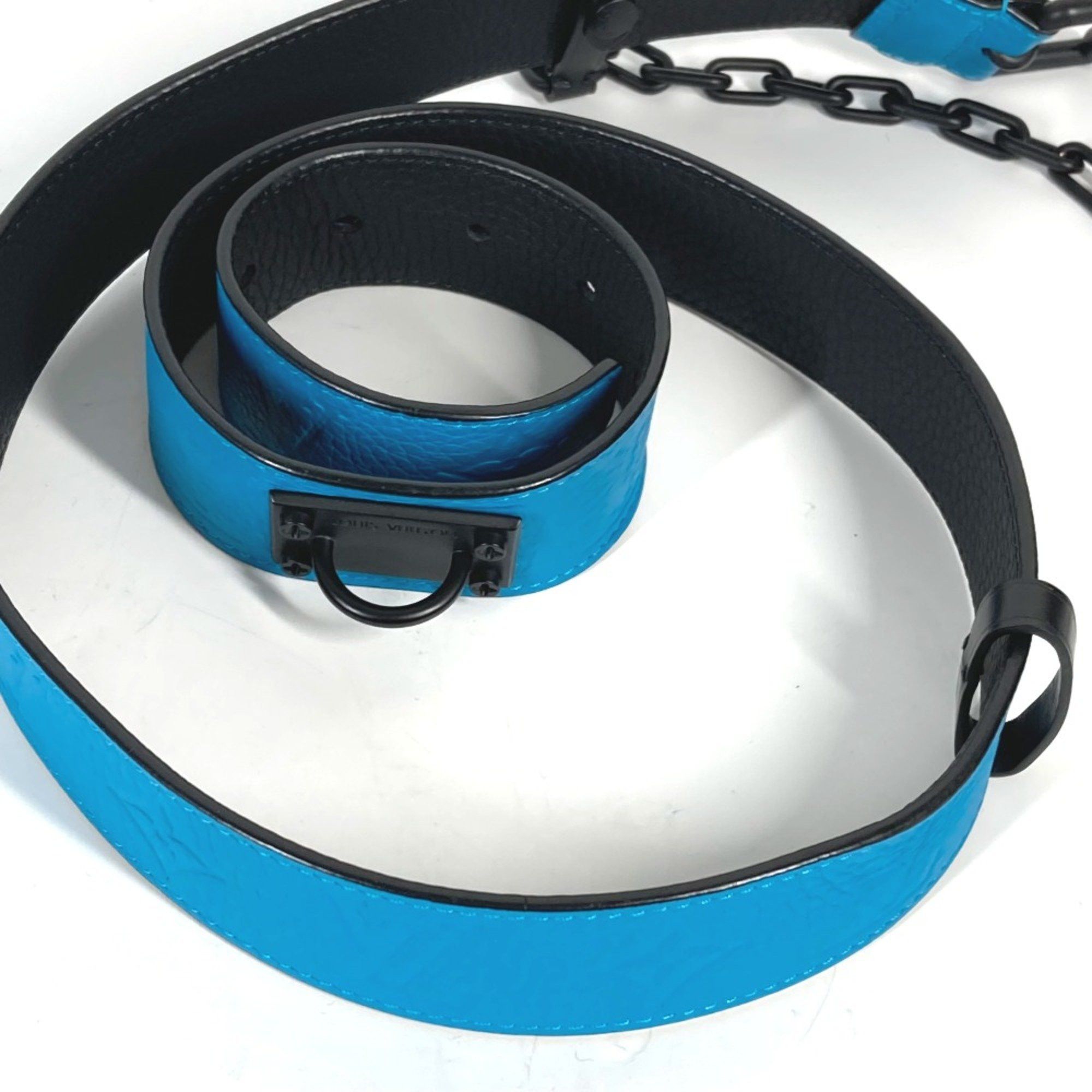 Louis Vuitton Louis Vuitton MP207T Virgil Abloh Monogram Chain Carabiner belt Turquoise blue Size ONE SIZE - 6 Thumbnail