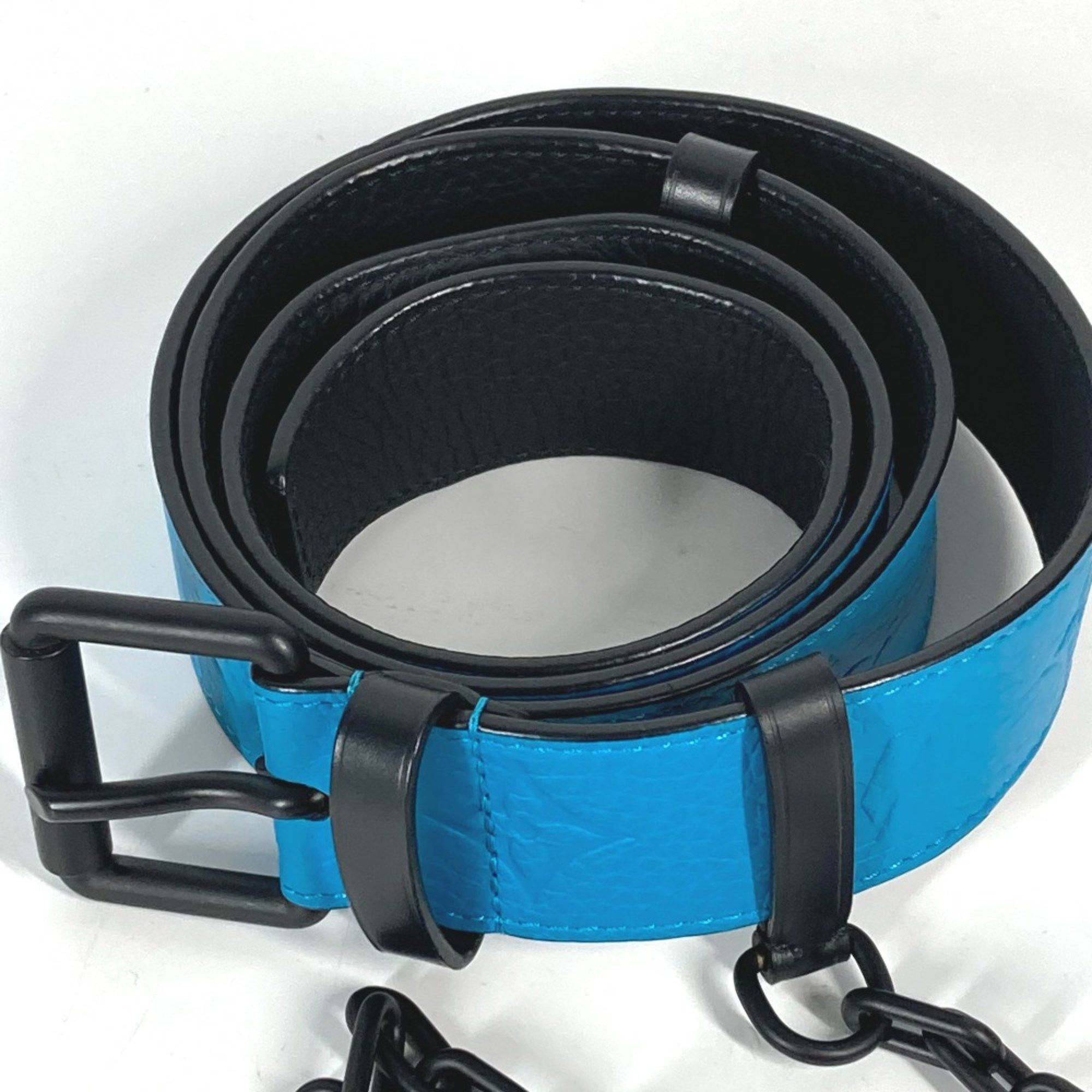 Louis Vuitton Louis Vuitton MP207T Virgil Abloh Monogram Chain Carabiner belt Turquoise blue Size ONE SIZE - 2 Thumbnail
