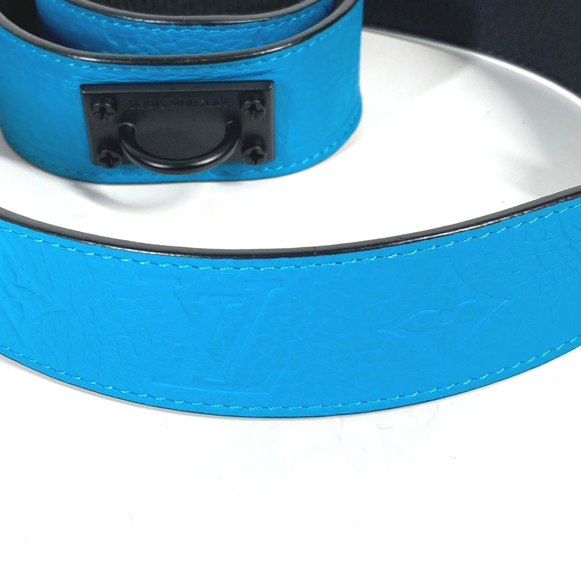 Louis Vuitton Louis Vuitton MP207T Virgil Abloh Monogram Chain Carabiner belt Turquoise blue Size ONE SIZE - 7 Thumbnail