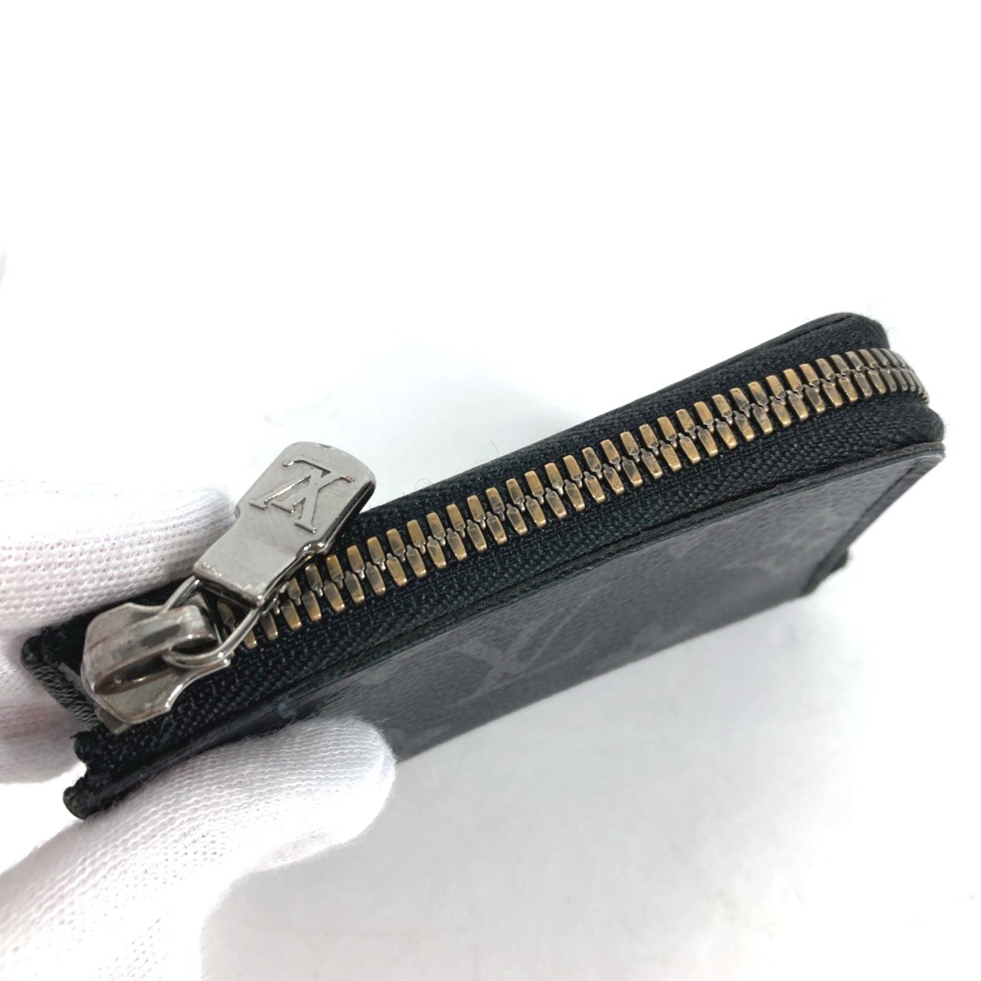 Louis Vuitton Louis Vuitton M63536 MonogramEclipse L-shaped zipper Wallet Coin Compartment coin purse Black Size ONE SIZE - 5 Thumbnail