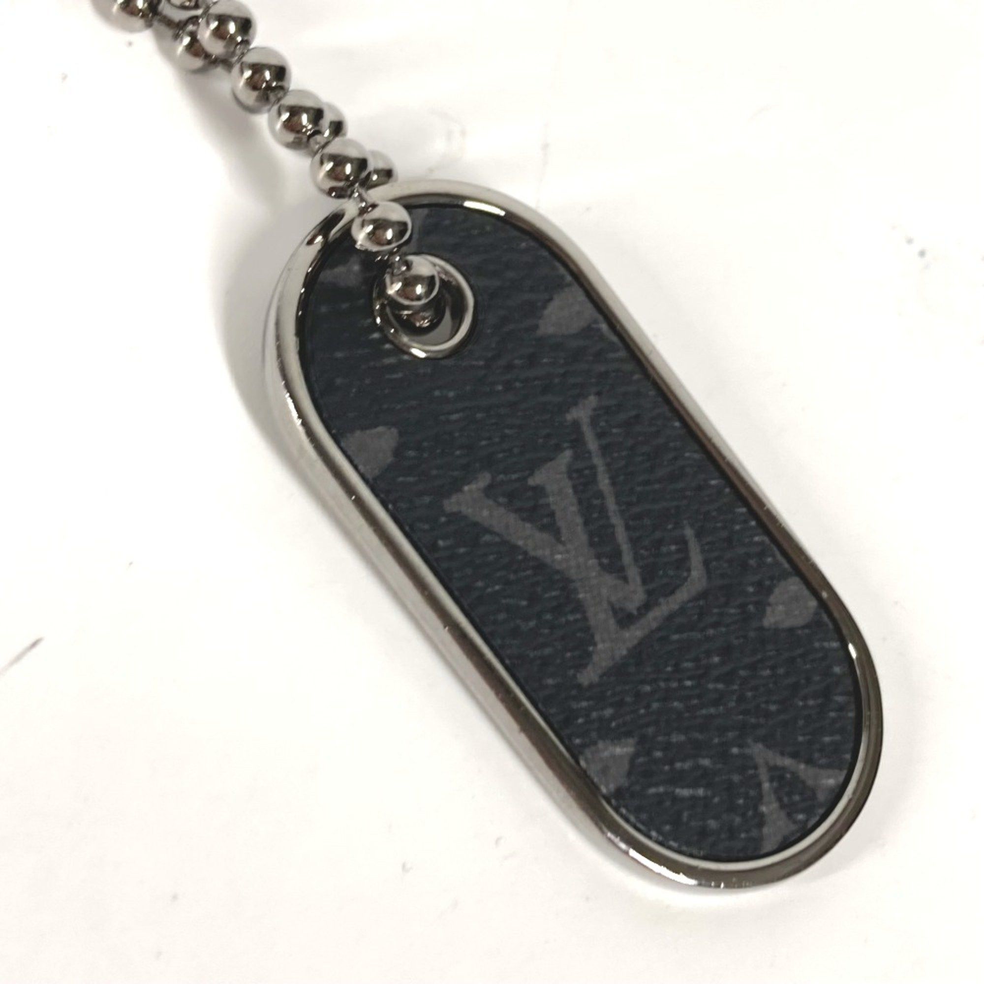 Louis Vuitton Louis Vuitton M63618 MonogramEclipse Charm Key Ring Bag Charm Key Holder Silver x Black Size ONE SIZE - 3 Thumbnail