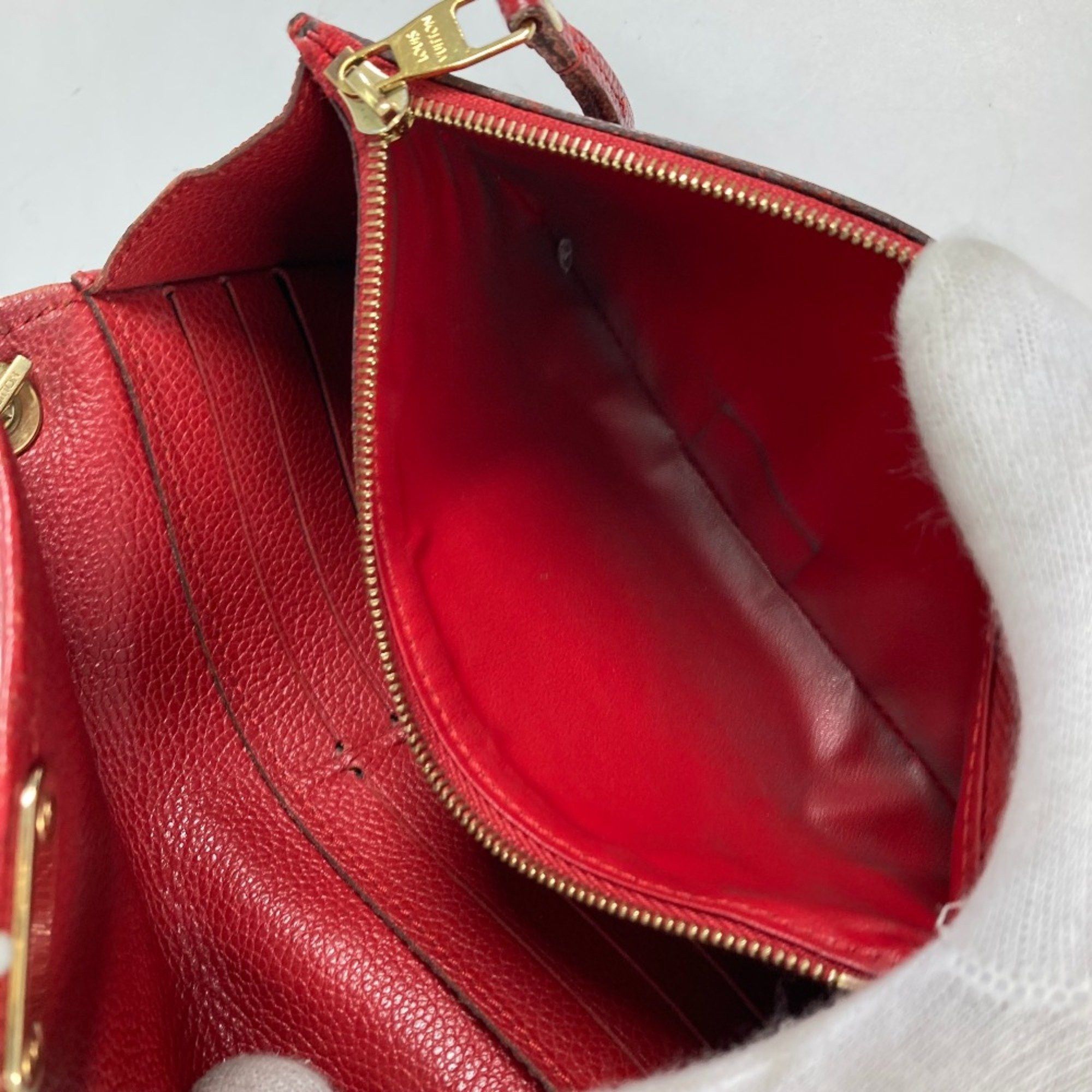 Louis Vuitton Louis Vuitton M60640 MonogramEmpreinte Chain Wallet Long Wallet Long Wallet Red Size ONE SIZE - 11 Thumbnail