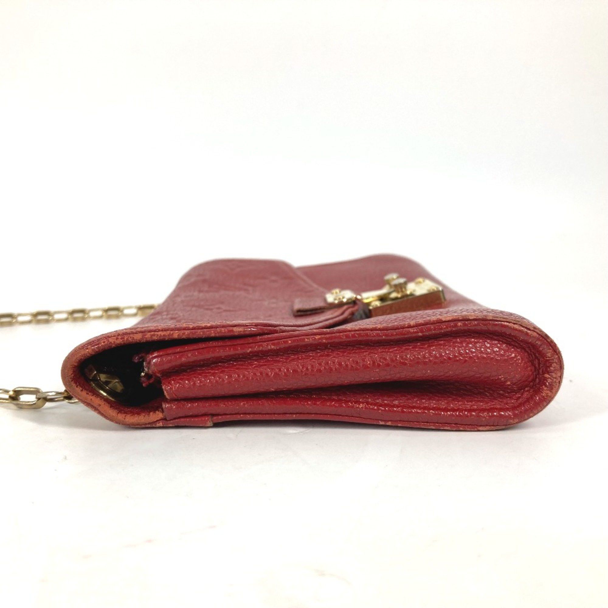 Louis Vuitton Louis Vuitton M60640 MonogramEmpreinte Chain Wallet Long Wallet Long Wallet Red Size ONE SIZE - 3 Thumbnail