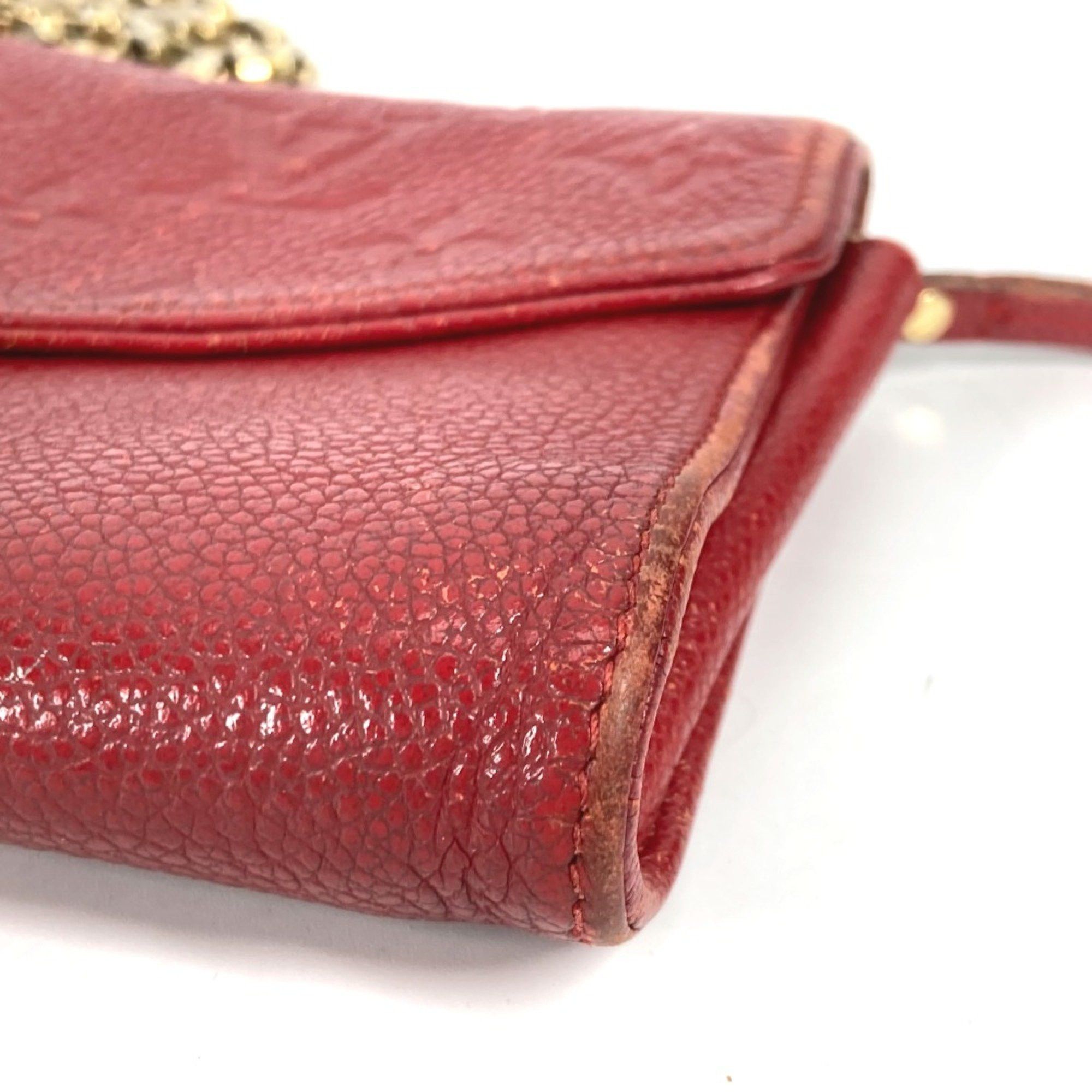 Louis Vuitton Louis Vuitton M60640 MonogramEmpreinte Chain Wallet Long Wallet Long Wallet Red Size ONE SIZE - 6 Thumbnail