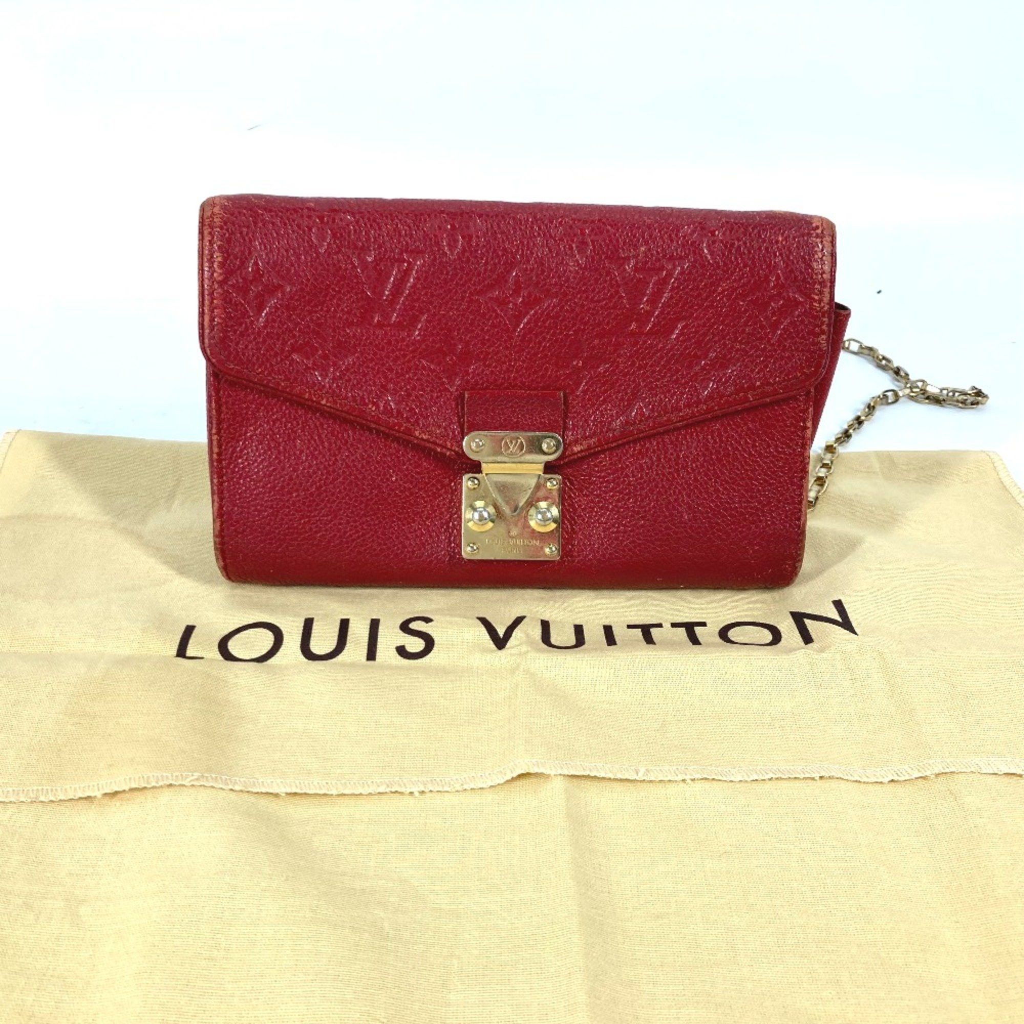 Louis Vuitton Louis Vuitton M60640 MonogramEmpreinte Chain Wallet Long Wallet Long Wallet Red Size ONE SIZE - 12 Thumbnail