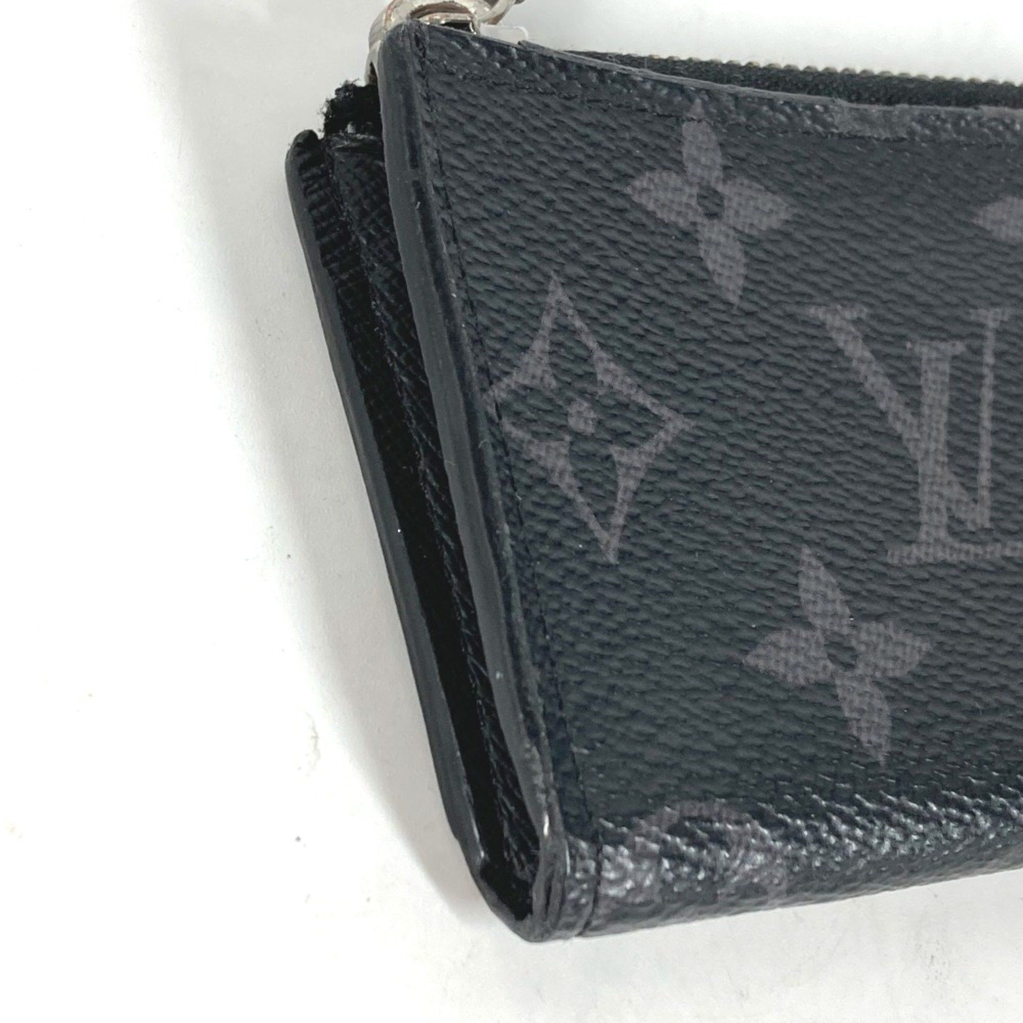 Louis Vuitton Louis Vuitton M63536 MonogramEclipse Wallet Coin Compartment L-shaped zipper coin purse Black Size ONE SIZE - 4 Thumbnail