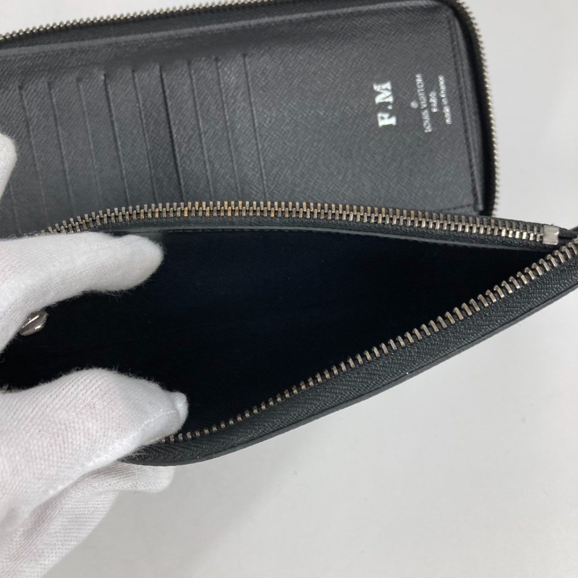 Louis Vuitton Louis Vuitton M62295 MonogramEclipse Zip Around Long Wallet Black Size ONE SIZE - 14 Thumbnail
