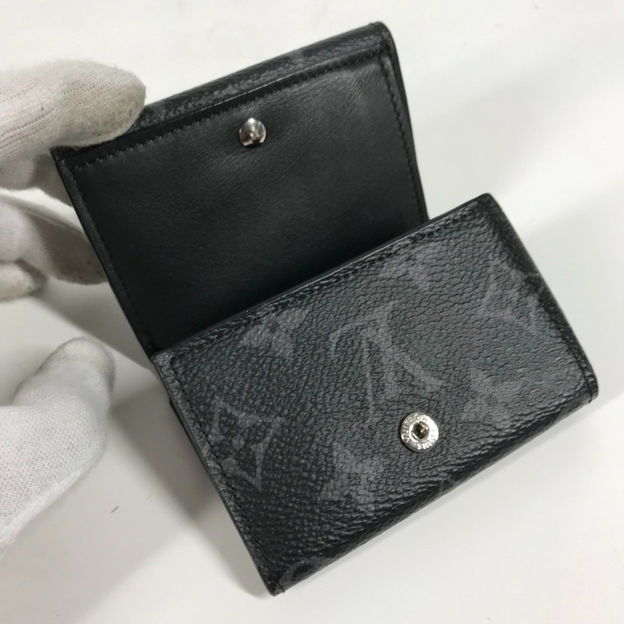Louis Vuitton Louis Vuitton M67630 MonogramEclipse Compact wallet Trifold wallet Black Size ONE SIZE - 11 Thumbnail