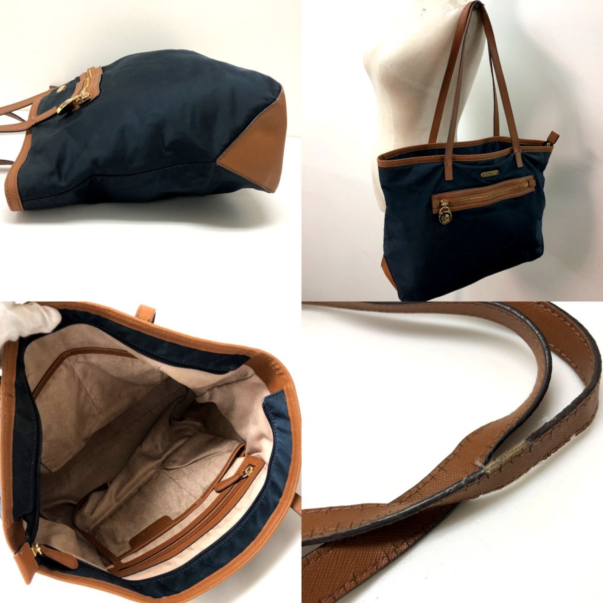 Michael Kors Michael Kors Bag Tote Bag Shoulder Bag Navy Brown Size ONE SIZE - 14 Thumbnail