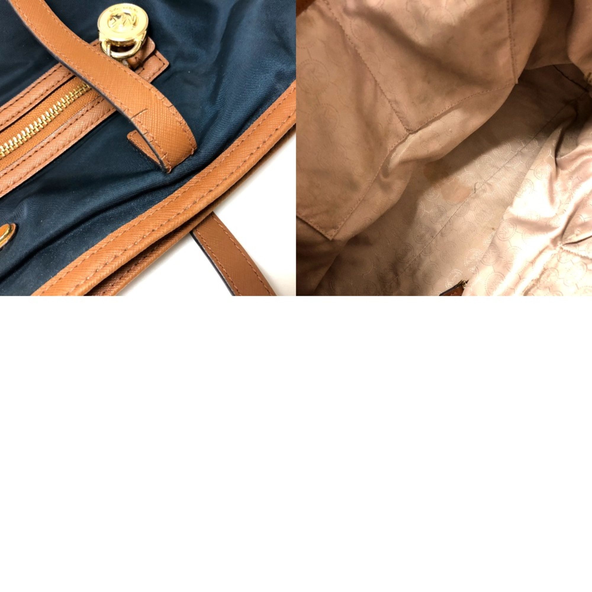 Michael Kors Michael Kors Bag Tote Bag Shoulder Bag Navy Brown Size ONE SIZE - 16 Thumbnail
