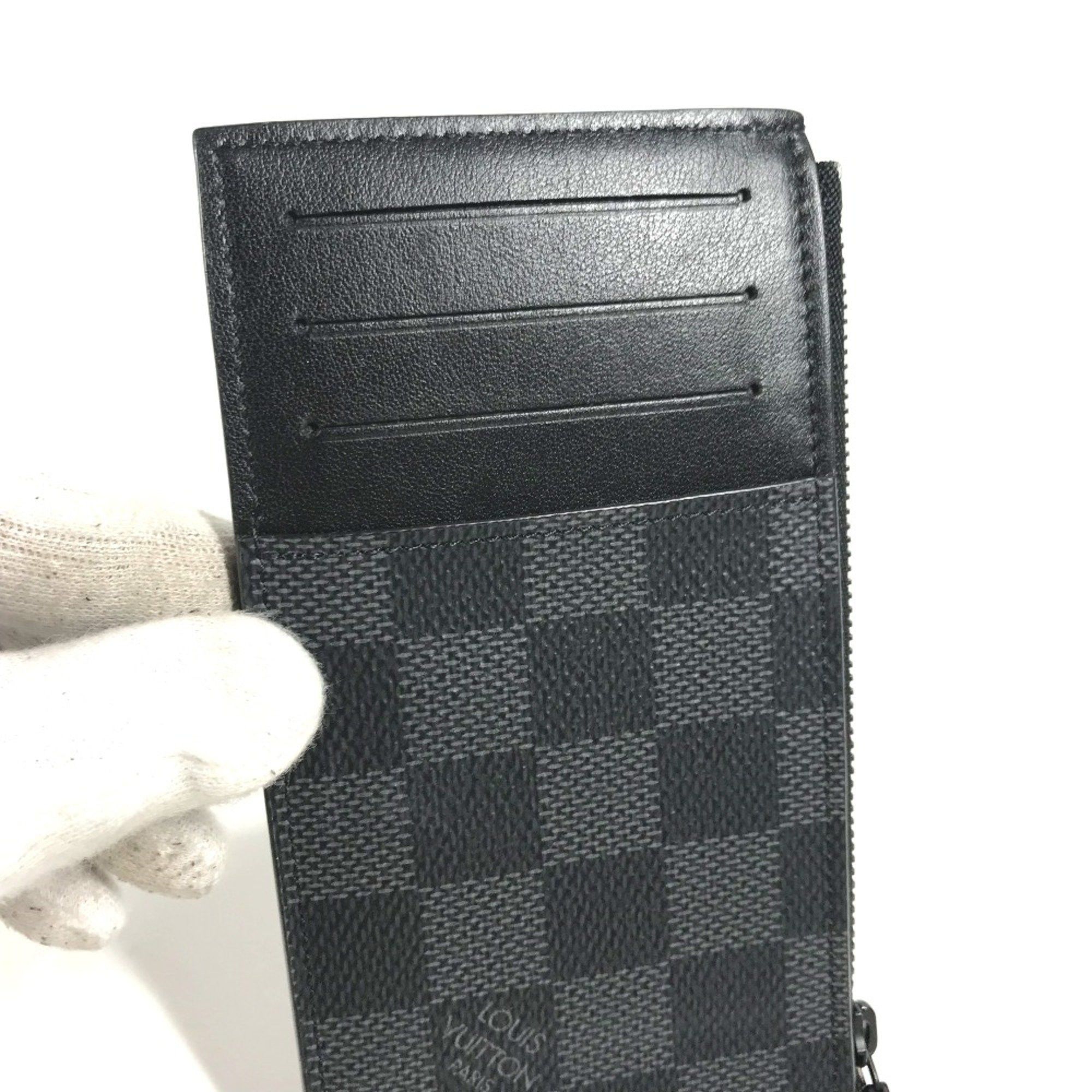 Louis Vuitton Louis Vuitton N60354 Damier Graphite Coin Compartment Wallet coin purse Black Size ONE SIZE - 11 Thumbnail