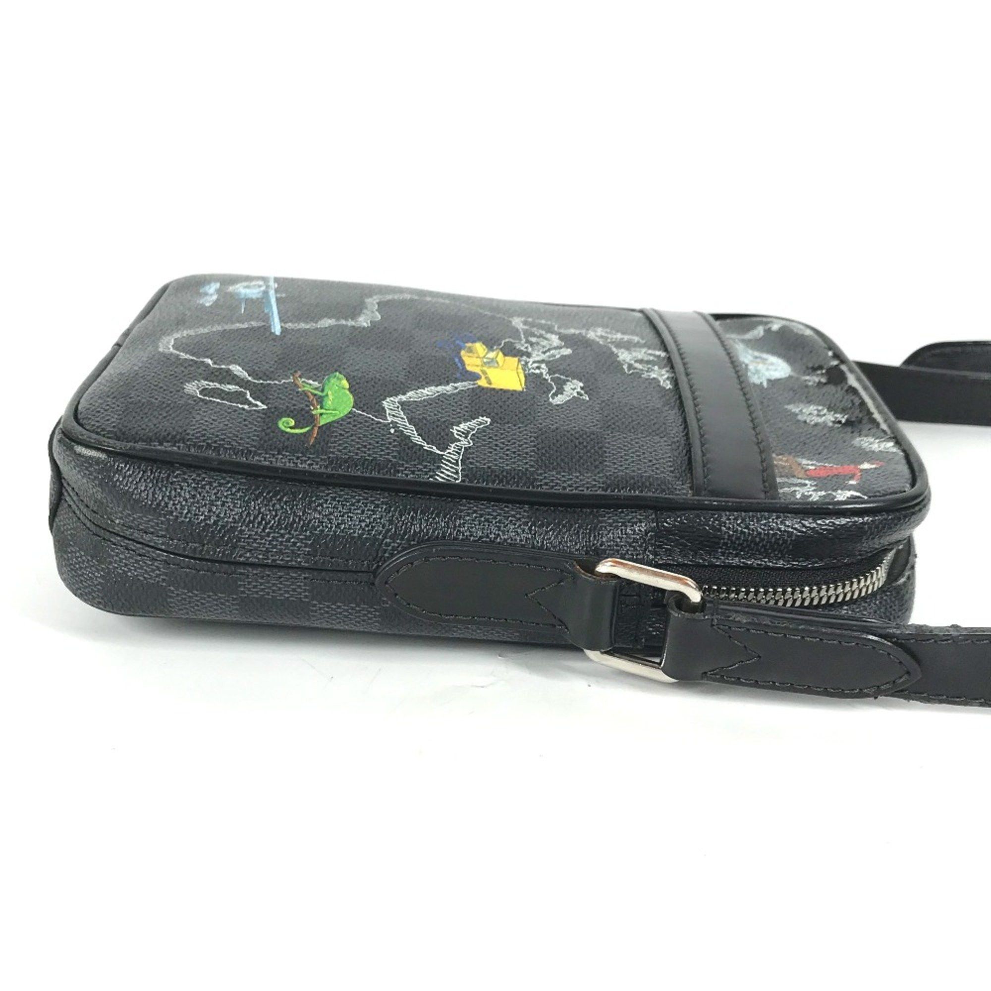 Louis Vuitton Louis Vuitton Damier Graphite Map Bag Crossbody Pochette Shoulder Bag Black Size ONE SIZE - 5 Thumbnail