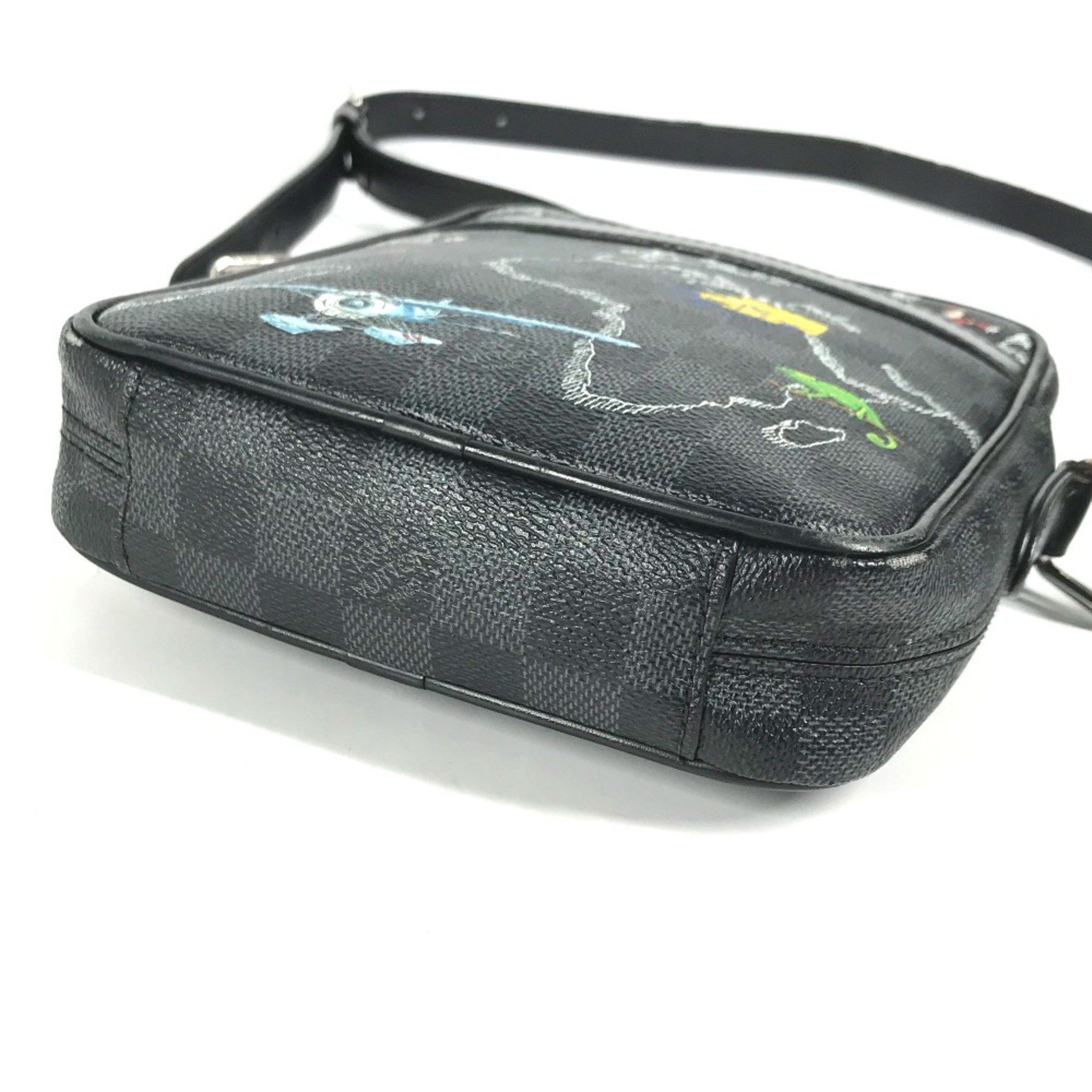 Louis Vuitton Louis Vuitton Damier Graphite Map Bag Crossbody Pochette Shoulder Bag Black Size ONE SIZE - 4 Thumbnail