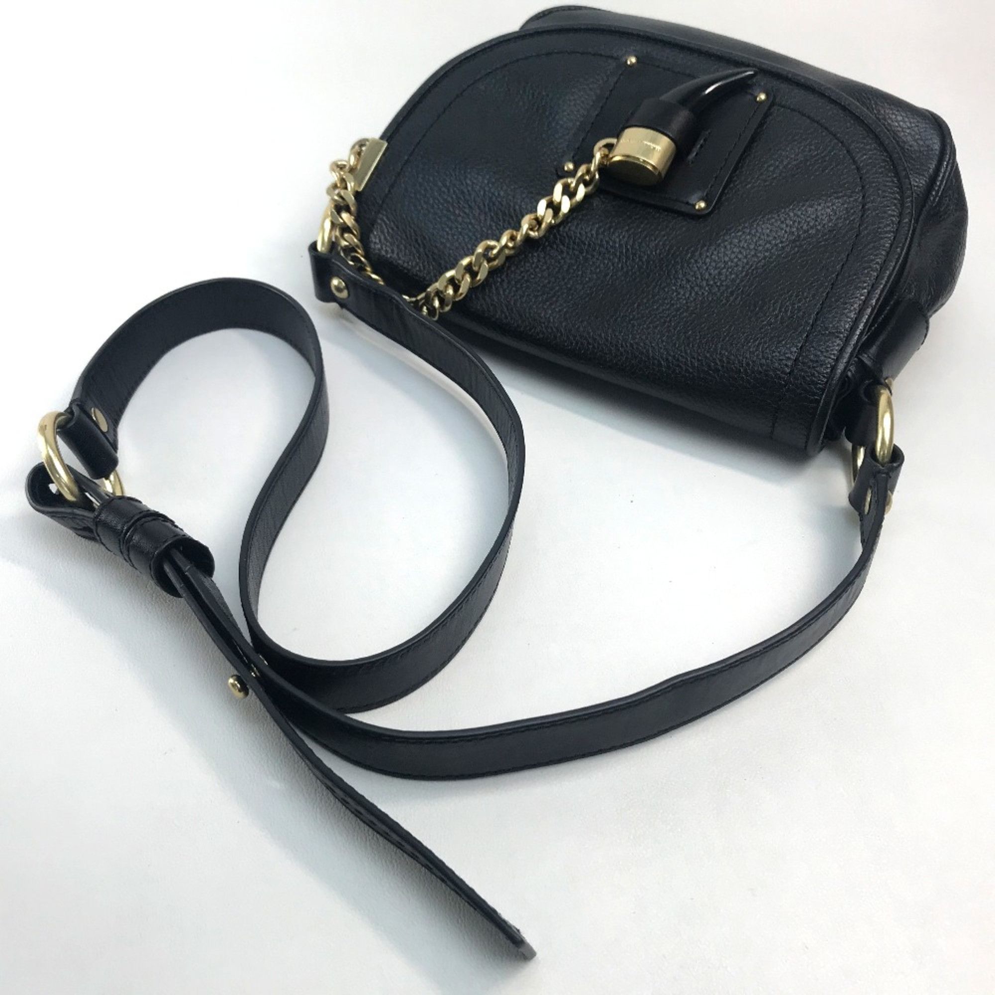 Michael Kors Michael Kors 30F6AJYM7L With claw charm Bag Shoulder Bag Black x GoldHardware Size ONE SIZE - 5 Thumbnail