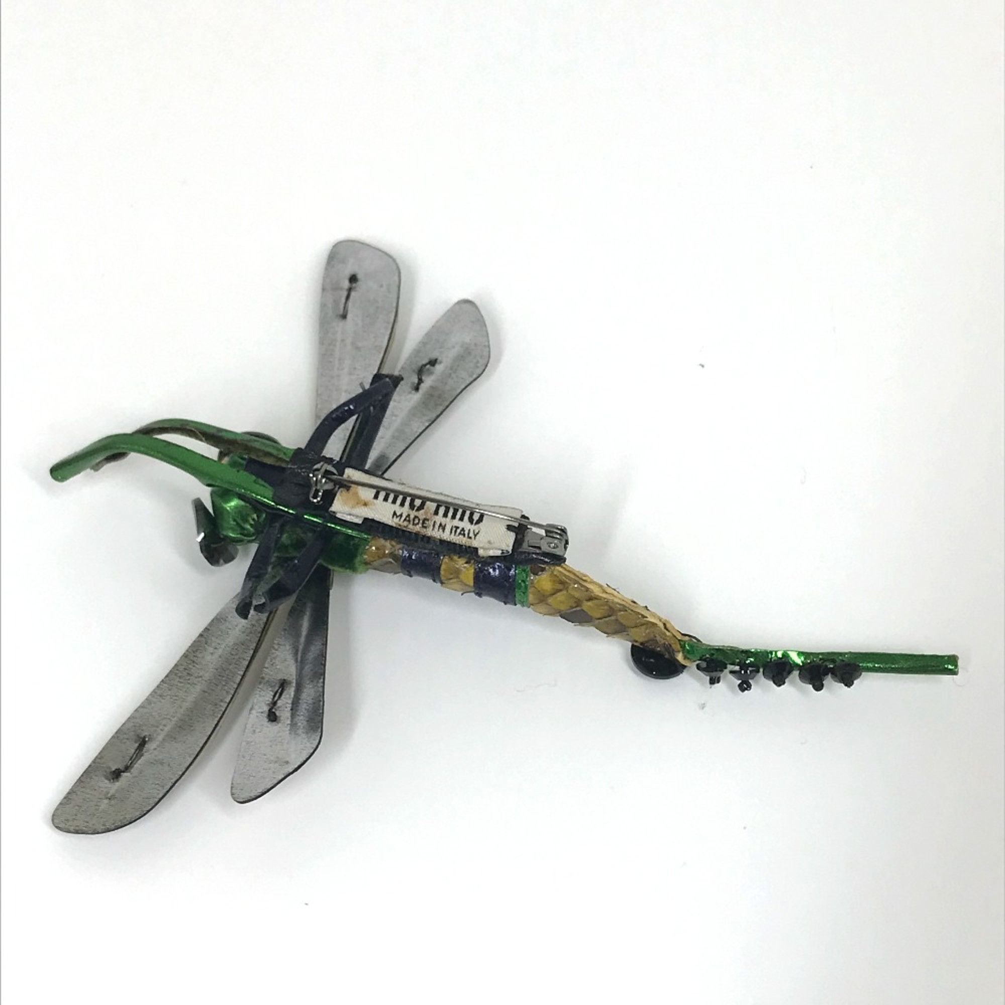 Miu Miu Miu Miu Dragonfly Accessories Brooch Green x pink Size ONE SIZE - 2 Thumbnail
