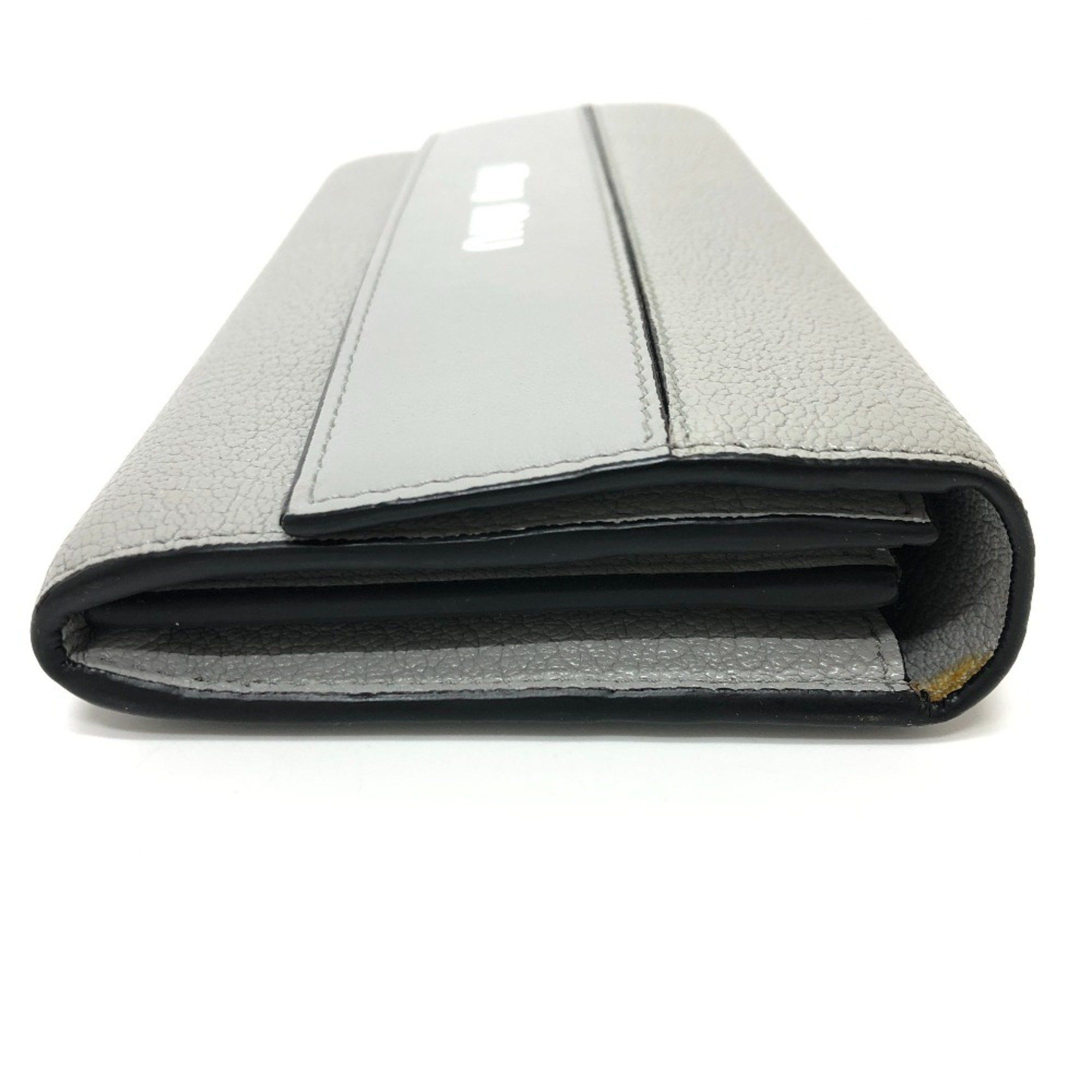 Miu Miu Miu Miu 5MH109 logo Bifold Long Wallet gray Black/SilverHardware Size ONE SIZE - 4 Thumbnail