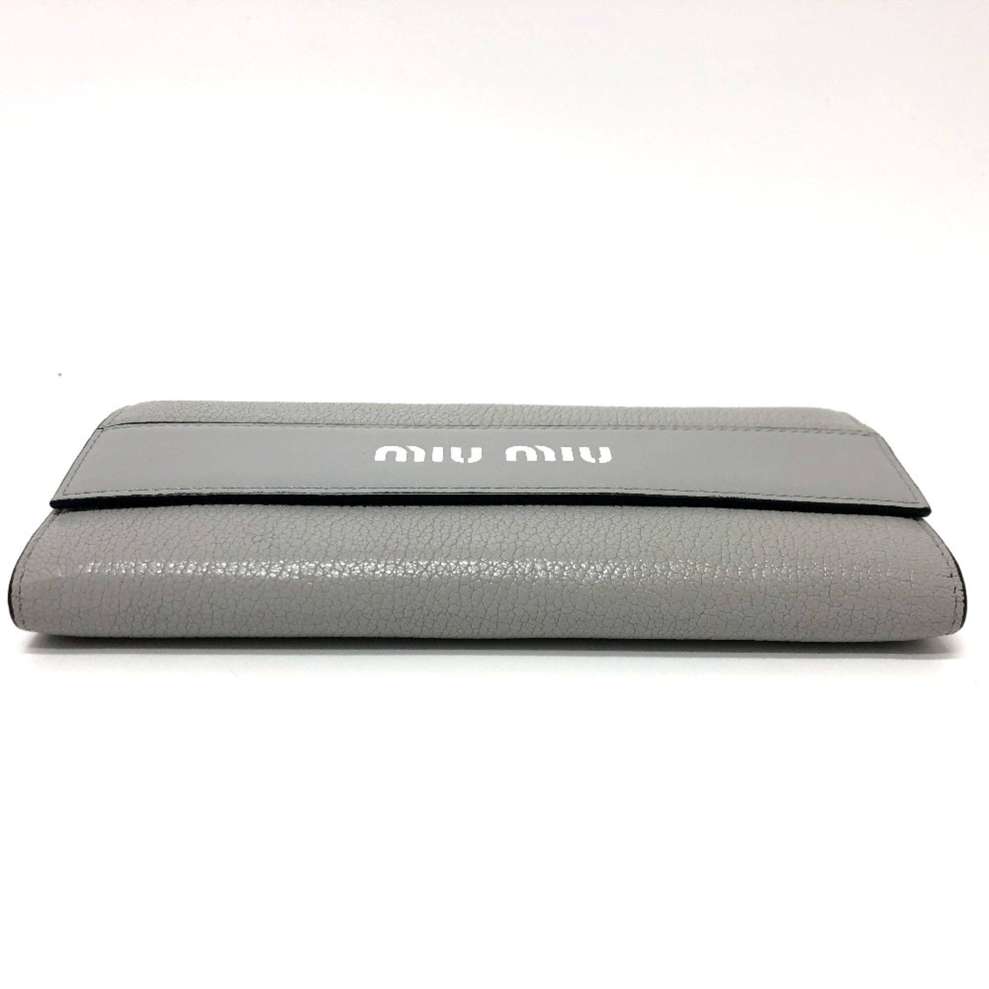 Miu Miu Miu Miu 5MH109 logo Bifold Long Wallet gray Black/SilverHardware Size ONE SIZE - 6 Thumbnail