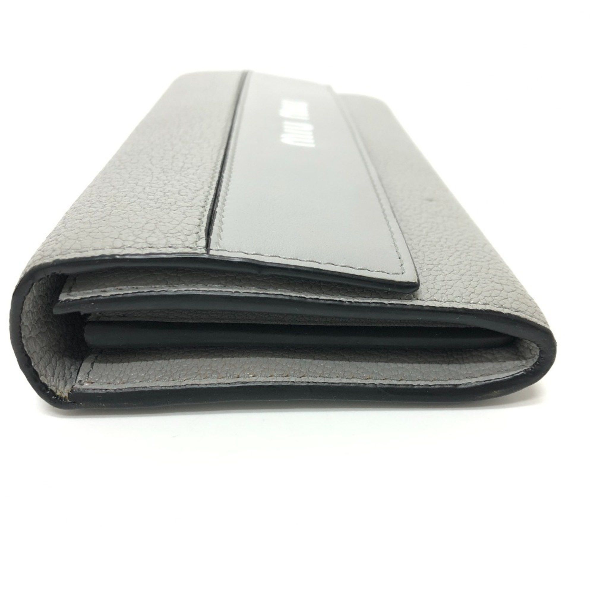 Miu Miu Miu Miu 5MH109 logo Bifold Long Wallet gray Black/SilverHardware Size ONE SIZE - 3 Thumbnail