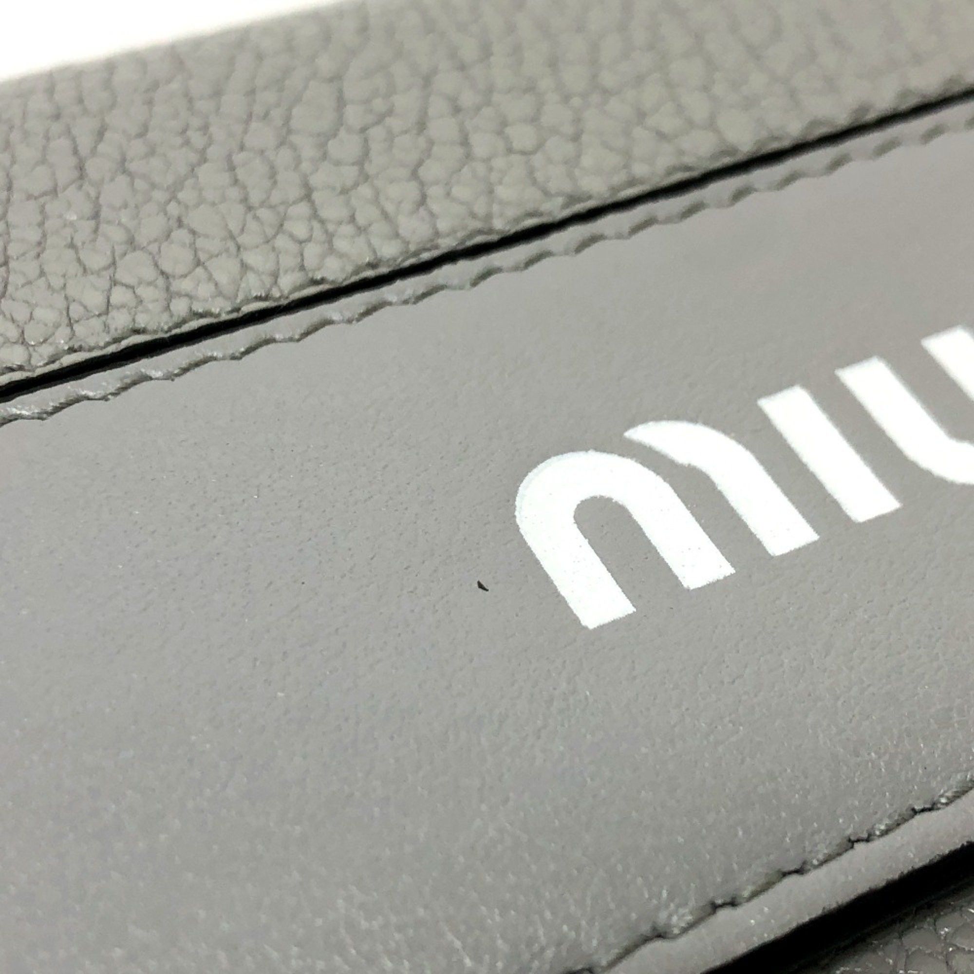 Miu Miu Miu Miu 5MH109 logo Bifold Long Wallet gray Black/SilverHardware Size ONE SIZE - 7 Thumbnail