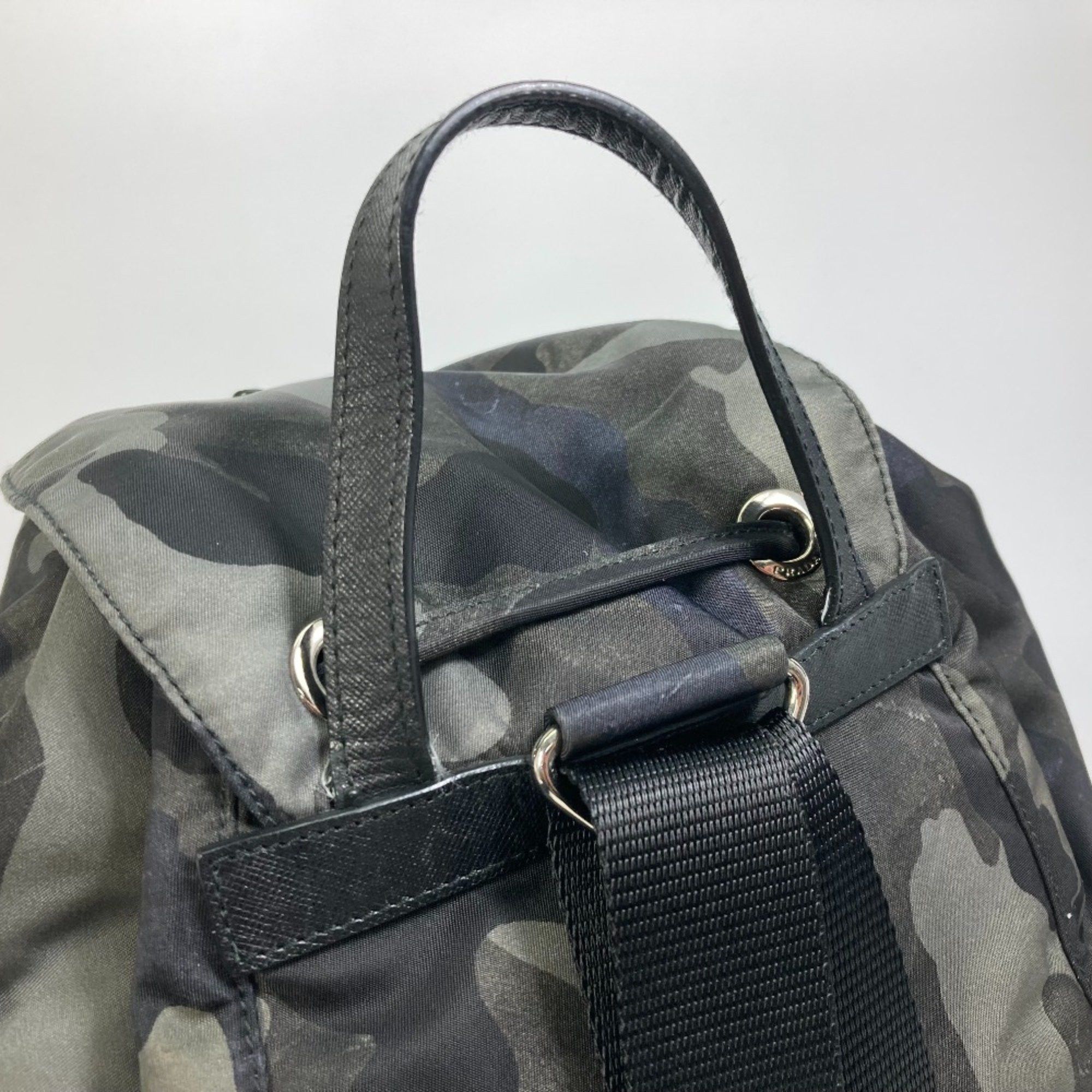 Prada PRADA triangle logo triangle logo Backpack Backpack Green Size ONE SIZE - 7 Thumbnail