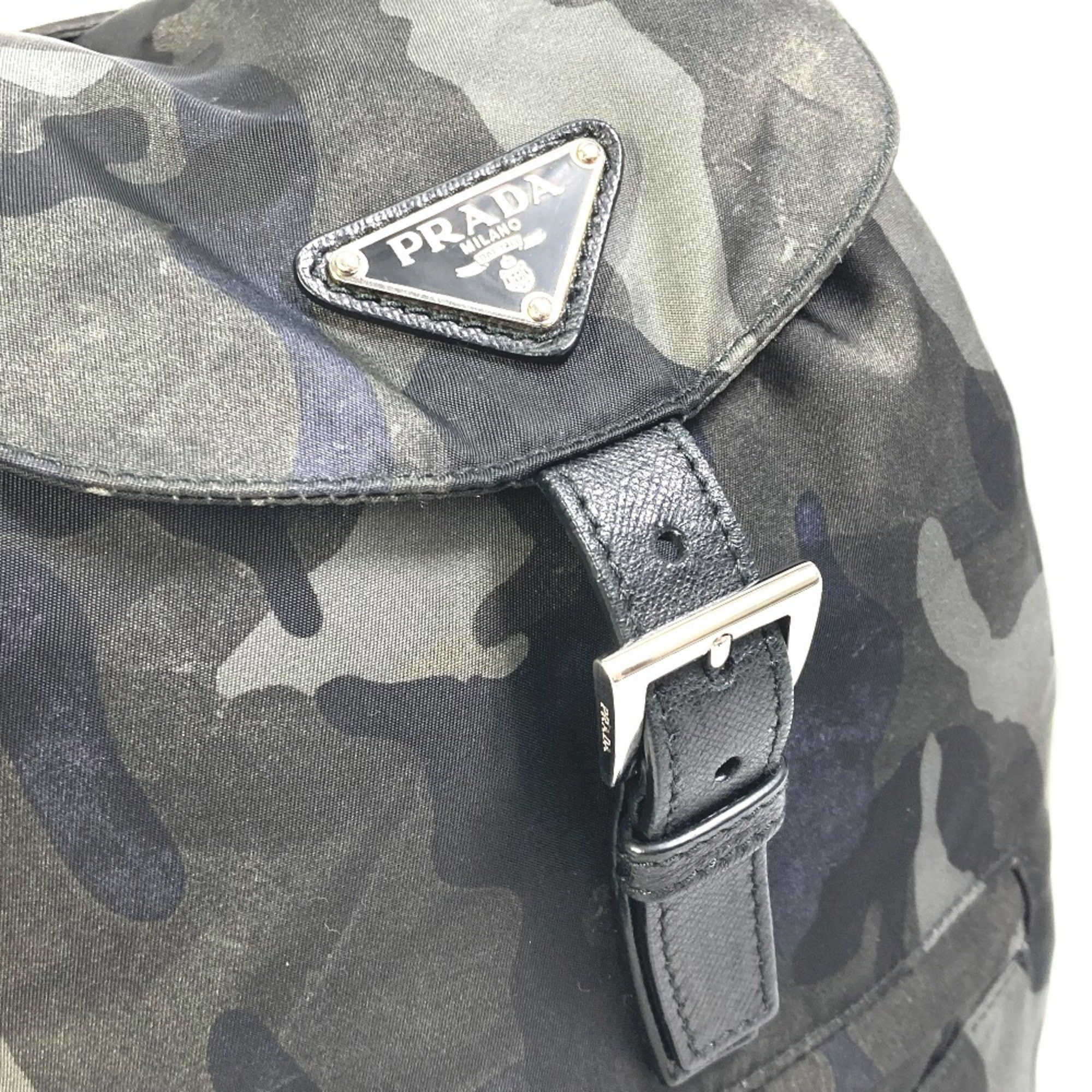 Prada PRADA triangle logo triangle logo Backpack Backpack Green Size ONE SIZE - 4 Thumbnail