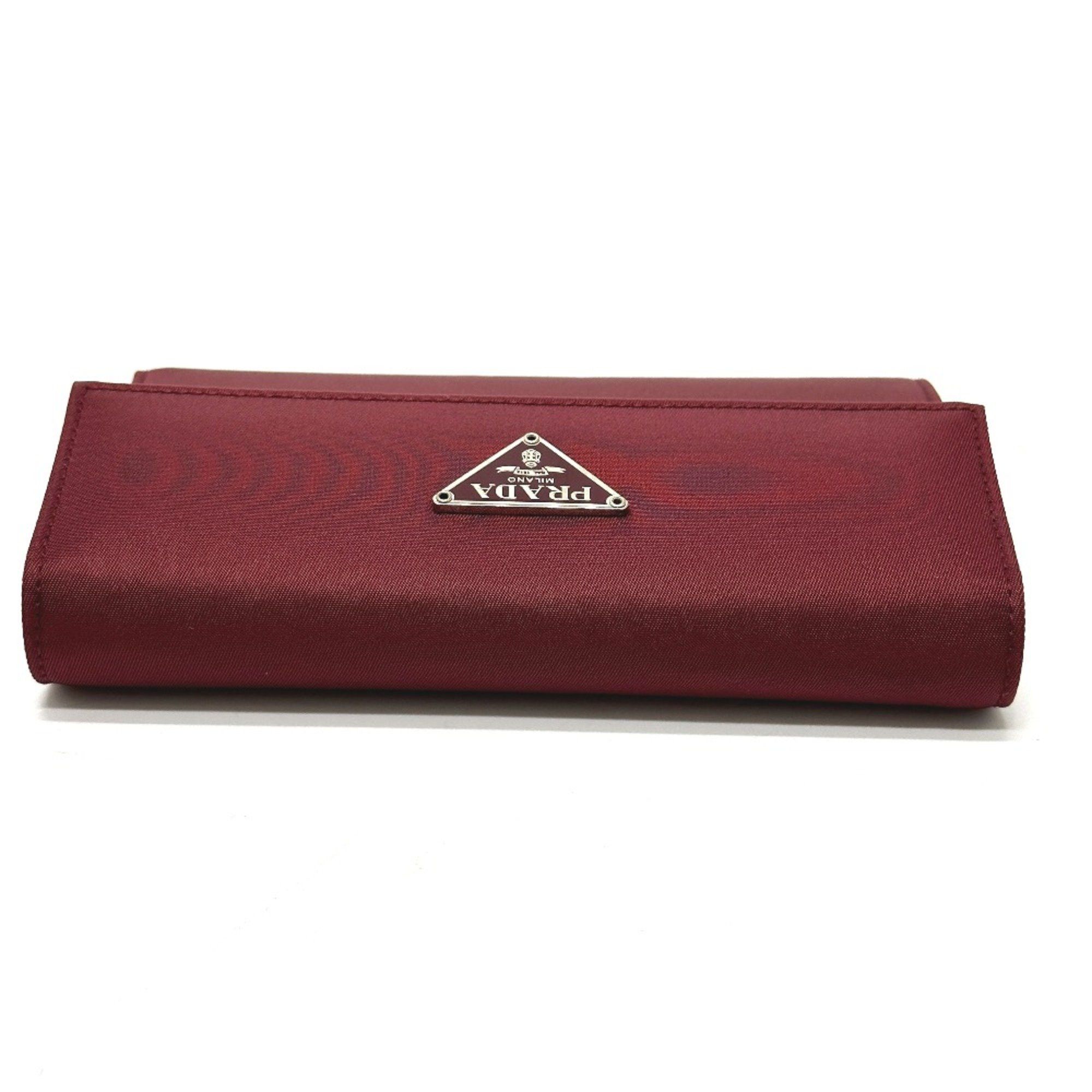 Prada PRADA Compact wallet Trifold wallet wine-red Size ONE SIZE - 8 Thumbnail