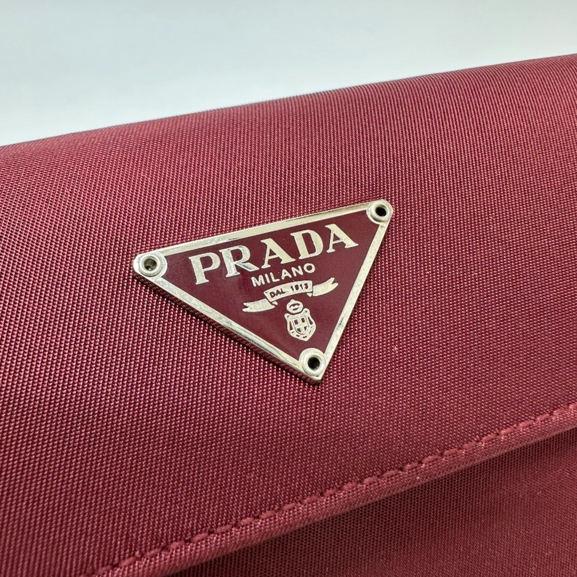 Prada PRADA Compact wallet Trifold wallet wine-red Size ONE SIZE - 9 Thumbnail