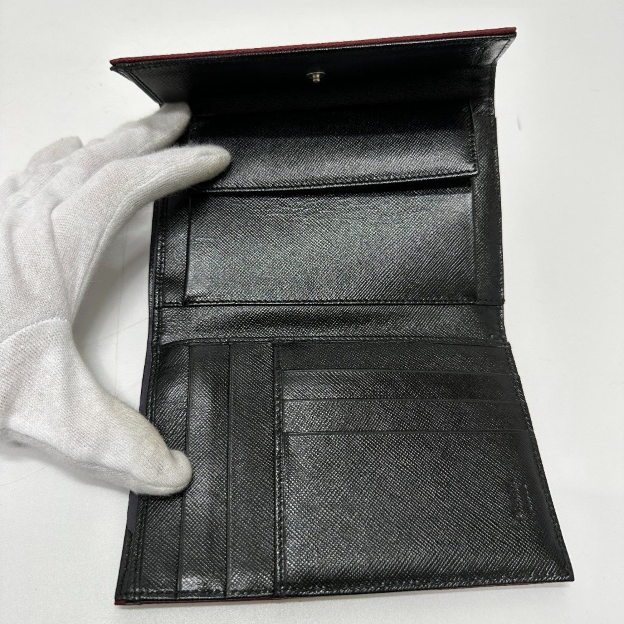 Prada PRADA Compact wallet Trifold wallet wine-red Size ONE SIZE - 11 Thumbnail