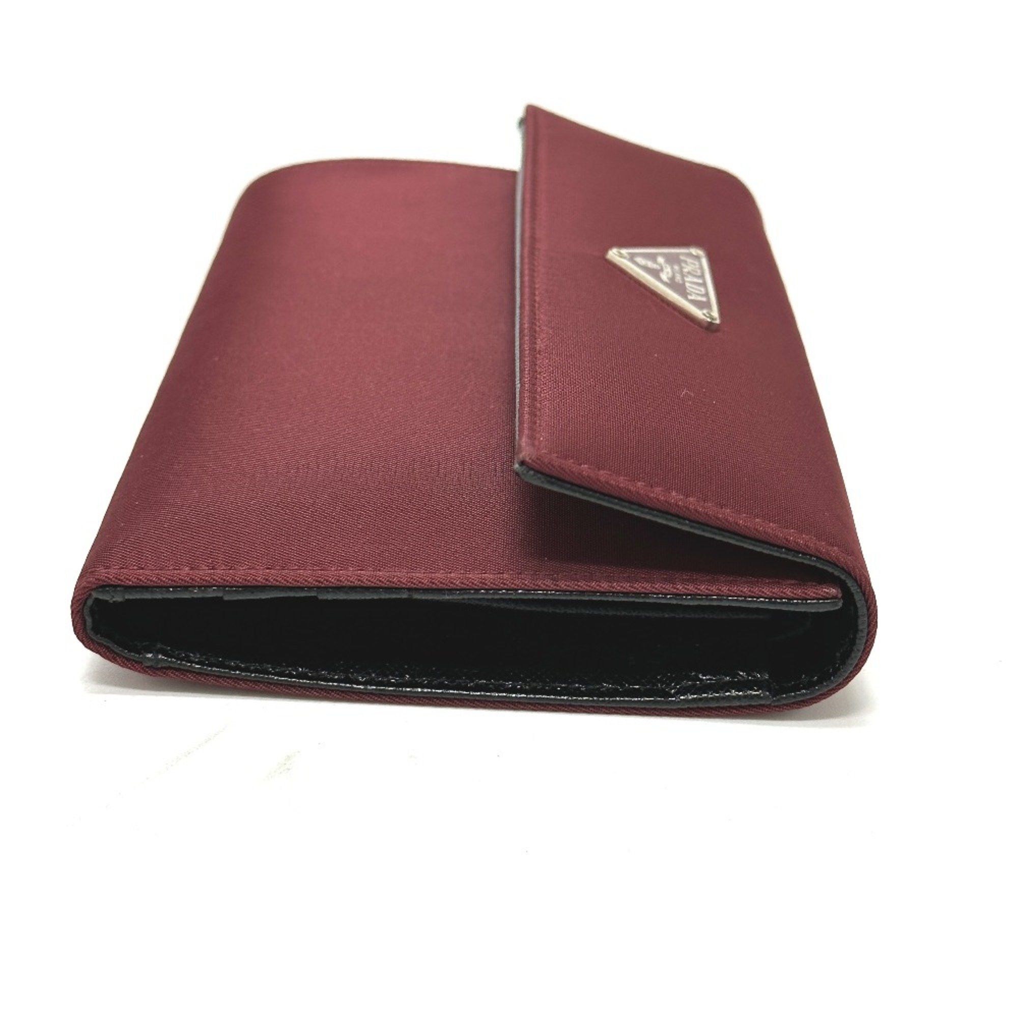 Prada PRADA Compact wallet Trifold wallet wine-red Size ONE SIZE - 4 Thumbnail