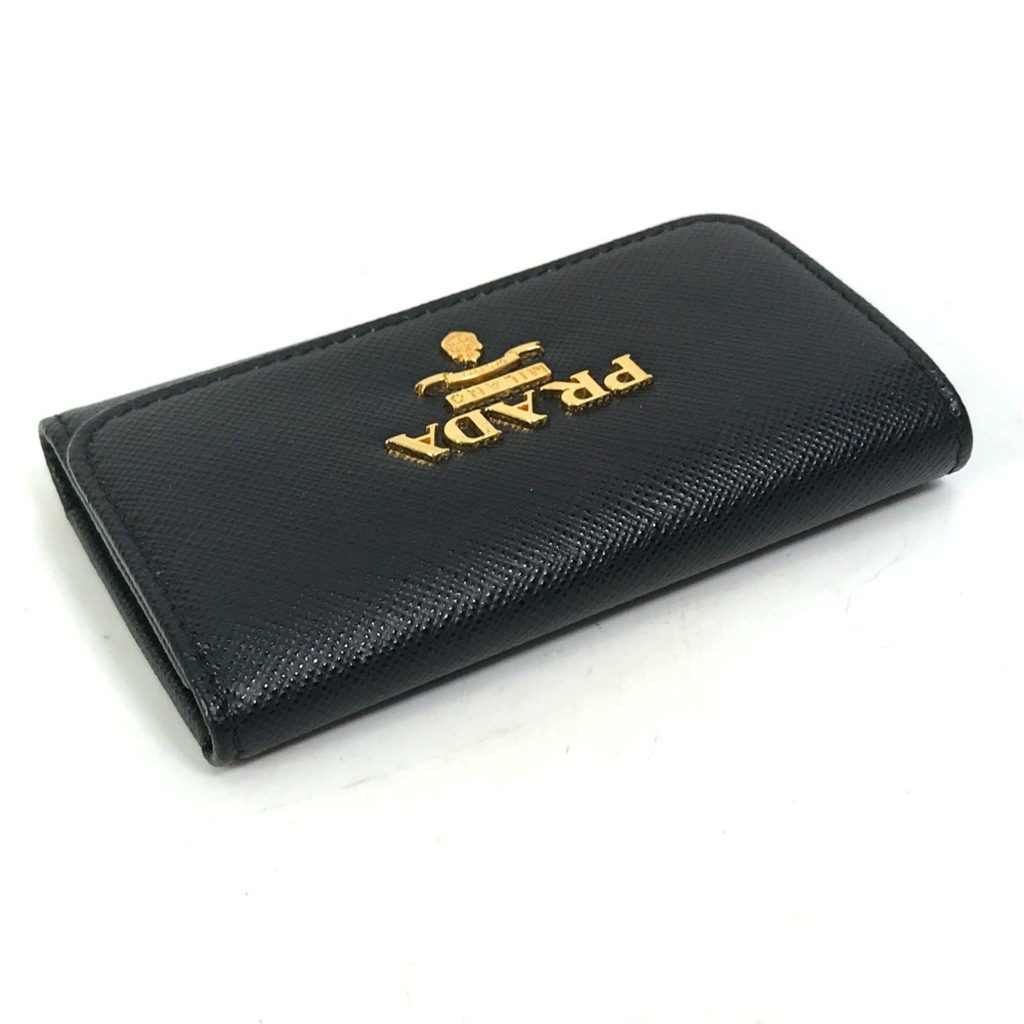 Prada PRADA 1PG004 Logo Multicolore 4-Ring Key Case Black x pink Size ONE SIZE - 7 Thumbnail