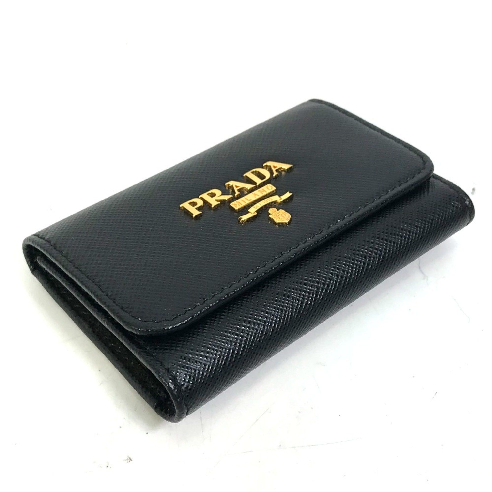 Prada PRADA 1PG004 Logo Multicolore 4-Ring Key Case Black x pink Size ONE SIZE - 4 Thumbnail