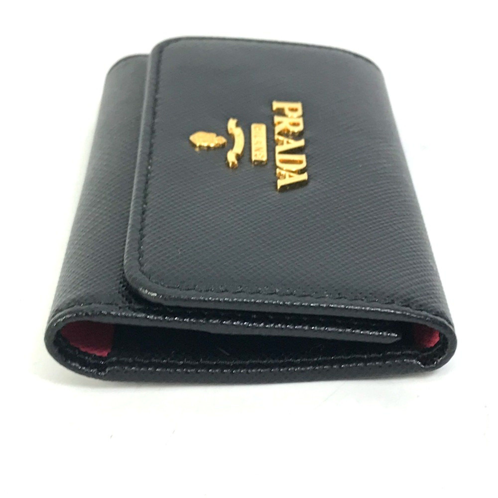 Prada PRADA 1PG004 Logo Multicolore 4-Ring Key Case Black x pink Size ONE SIZE - 5 Thumbnail