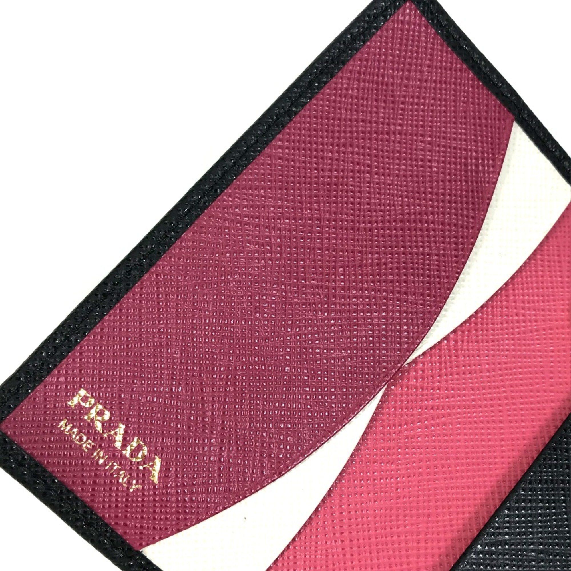Prada PRADA 1PG004 Logo Multicolore 4-Ring Key Case Black x pink Size ONE SIZE - 10 Thumbnail