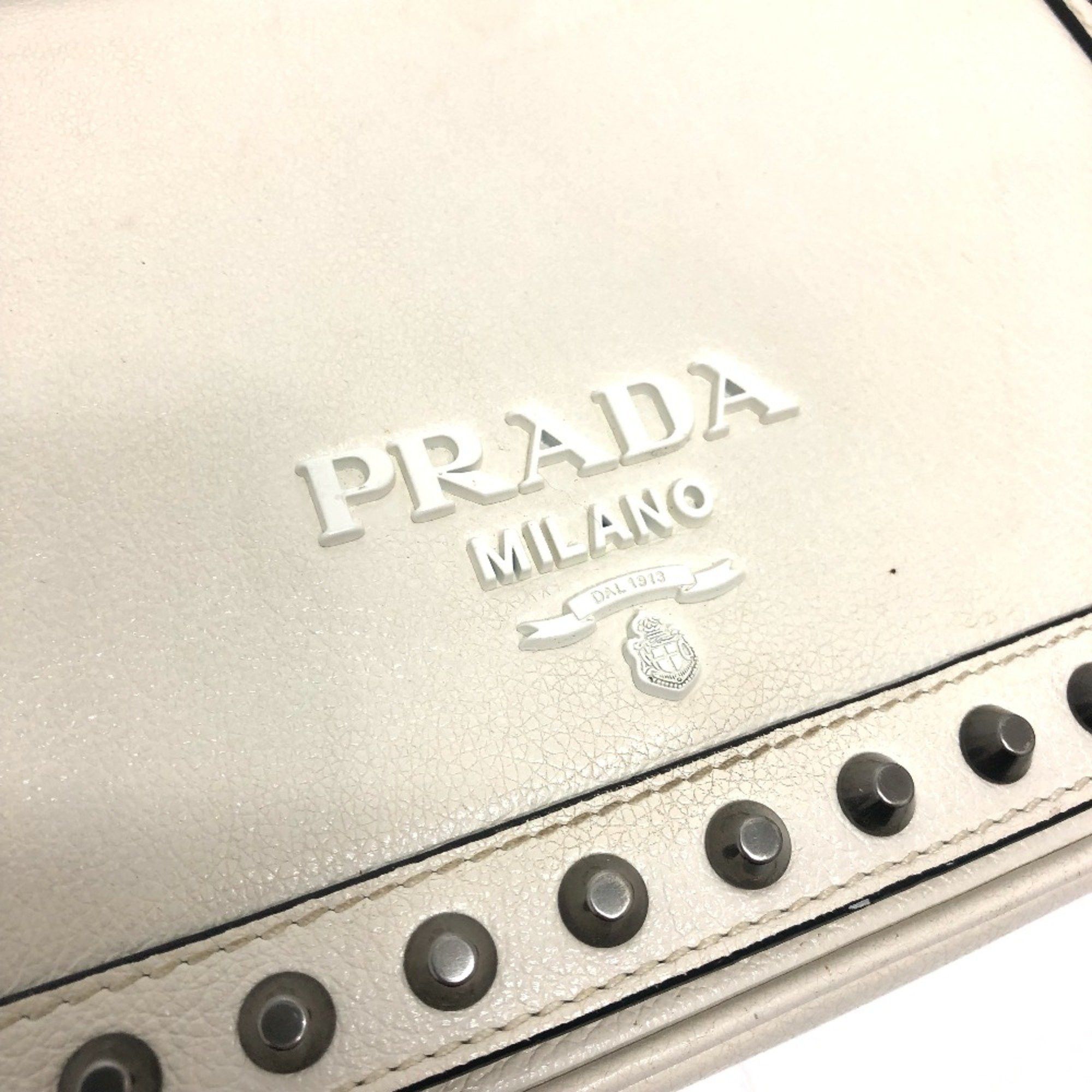 Prada PRADA 1BD147 Logo studs Bag 2WAY Shoulder Bag White Size ONE SIZE - 7 Thumbnail