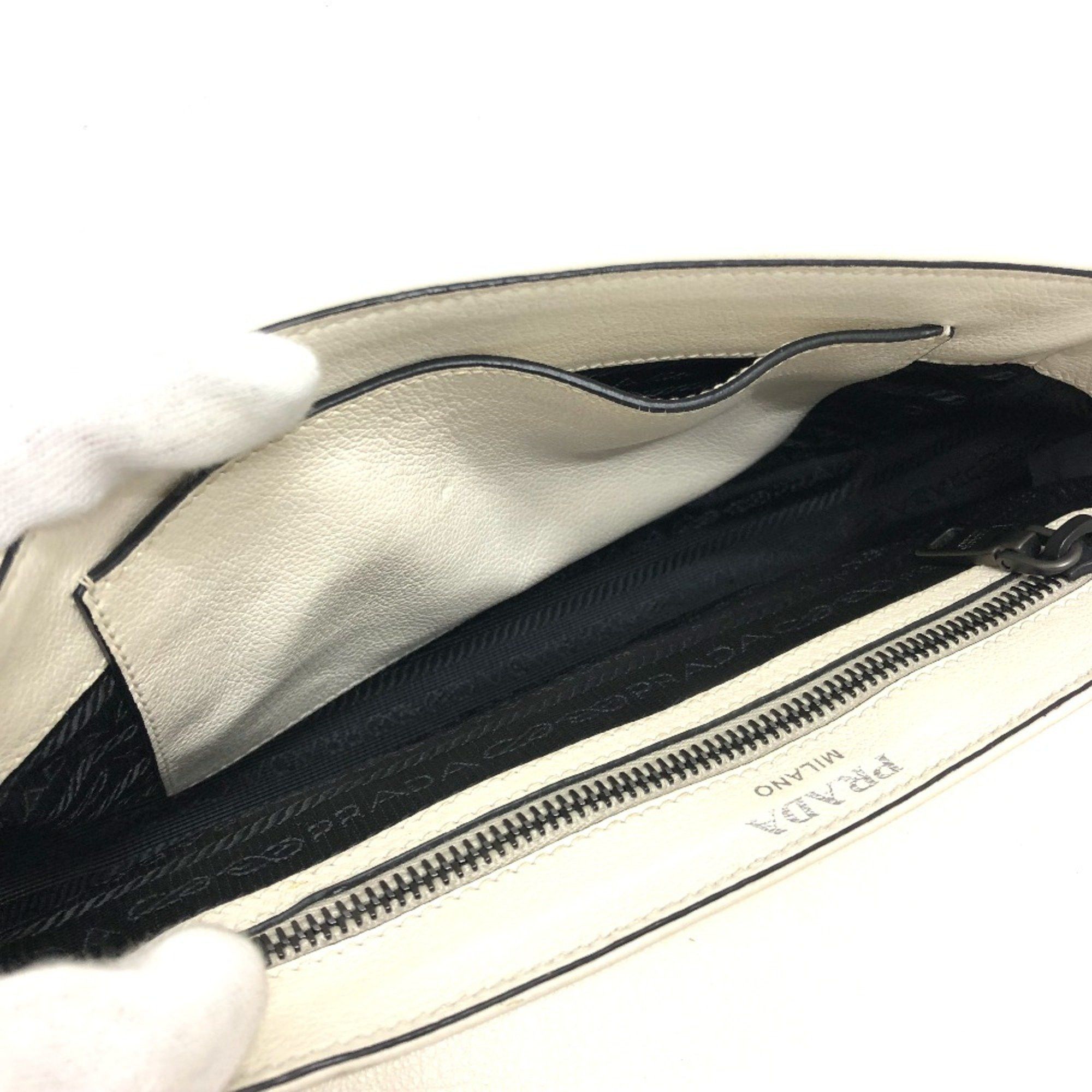 Prada PRADA 1BD147 Logo studs Bag 2WAY Shoulder Bag White Size ONE SIZE - 13 Thumbnail