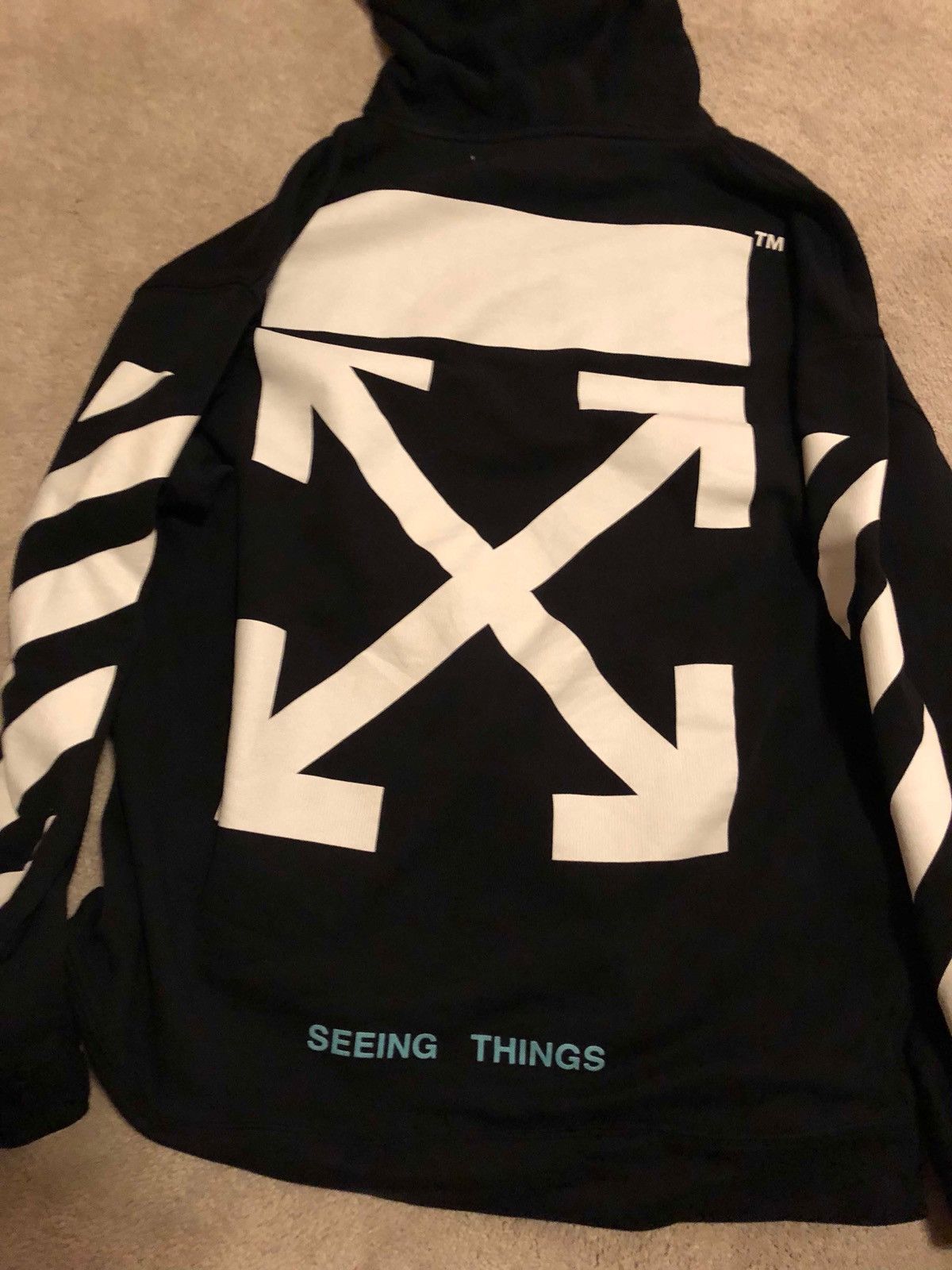 Off White Off White Seeing Things Hoodie Black Grailed