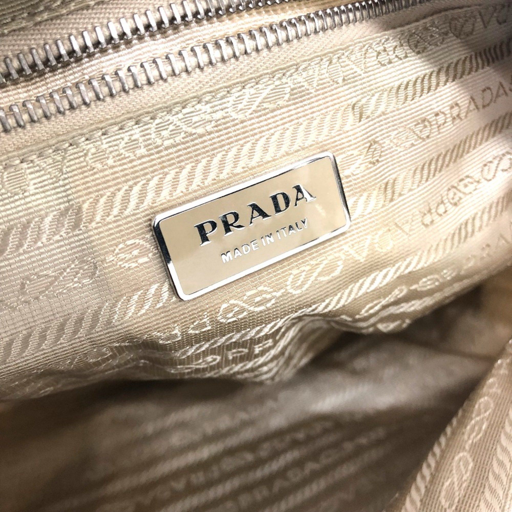Prada PRADA logo Bag Hand Bag Shoulder Bag White Metal fittingsGold Size ONE SIZE - 14 Thumbnail