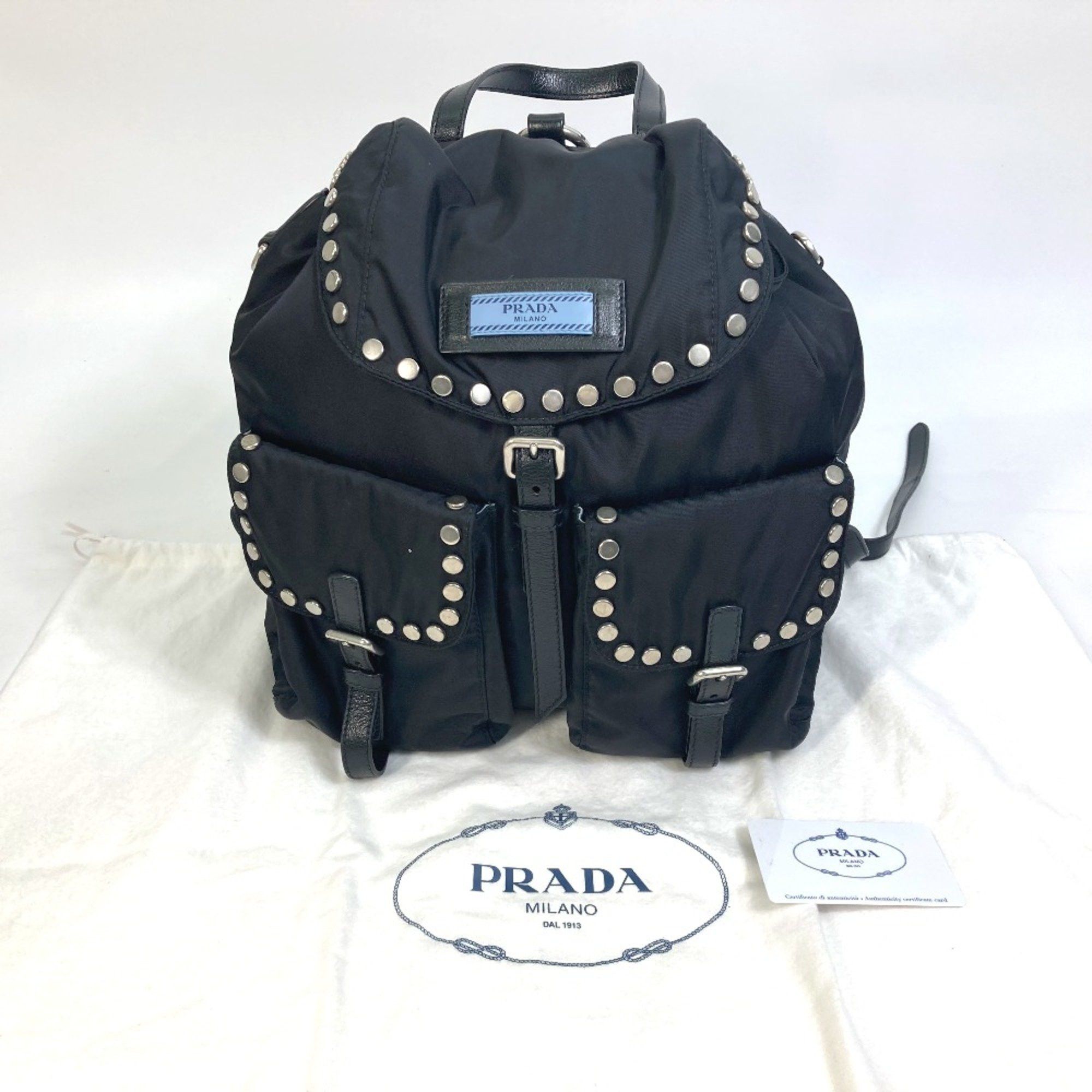 Prada PRADA 1BZ811 logo backpack bag Backpack Black SilverHardware Size ONE SIZE - 11 Thumbnail