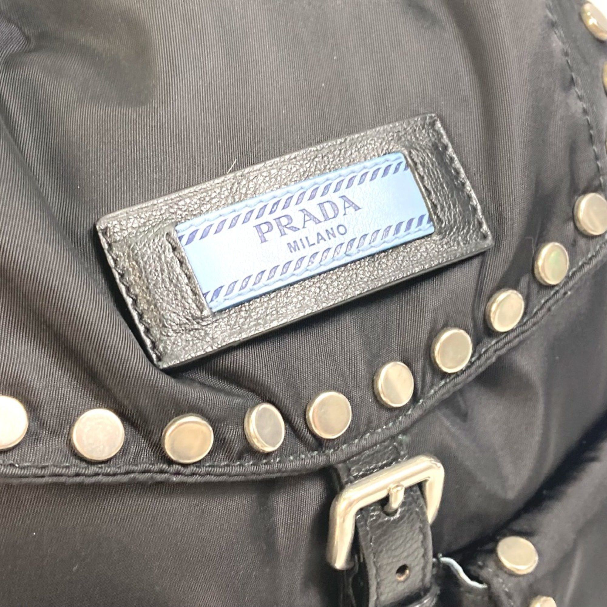 Prada PRADA 1BZ811 logo backpack bag Backpack Black SilverHardware Size ONE SIZE - 4 Thumbnail