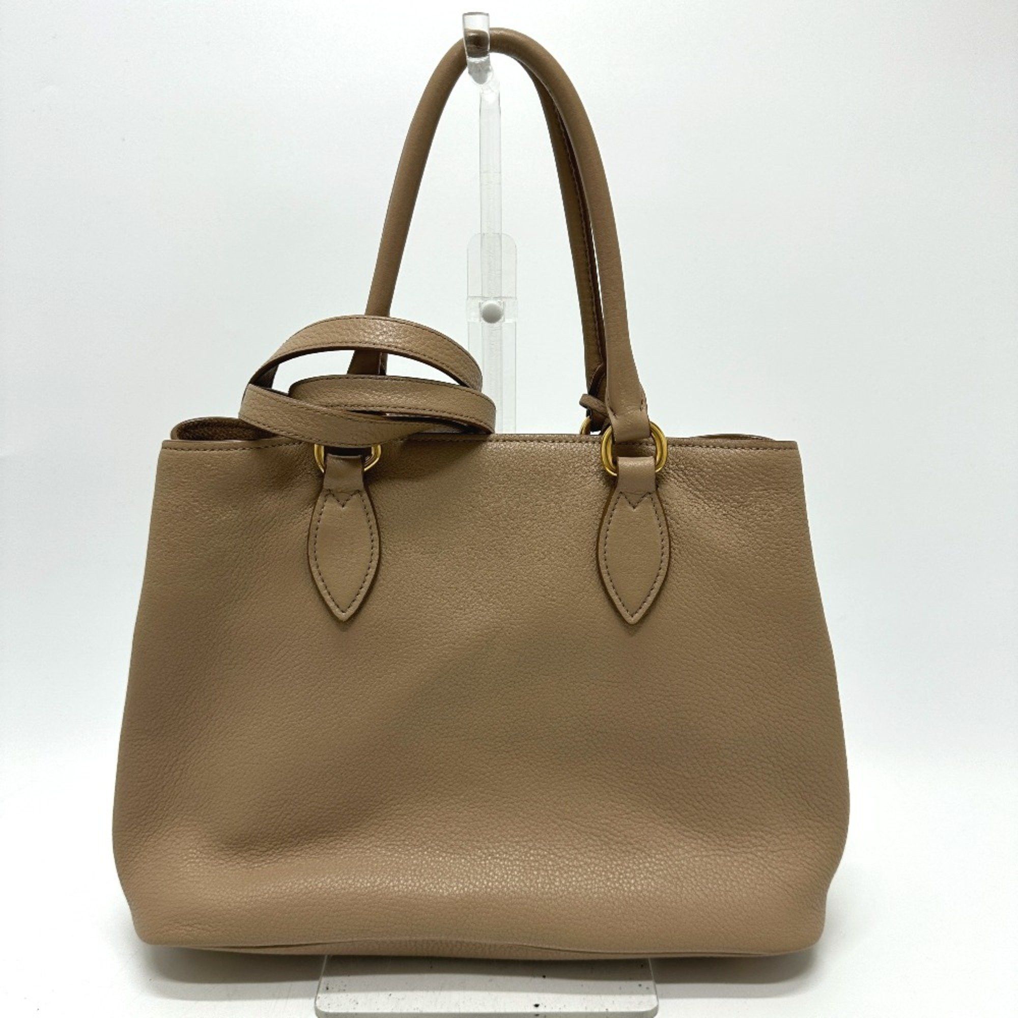 Prada PRADA 1BA058 logo 2WAY Shoulder Bag Hand Bag Beige Size ONE SIZE - 2 Thumbnail