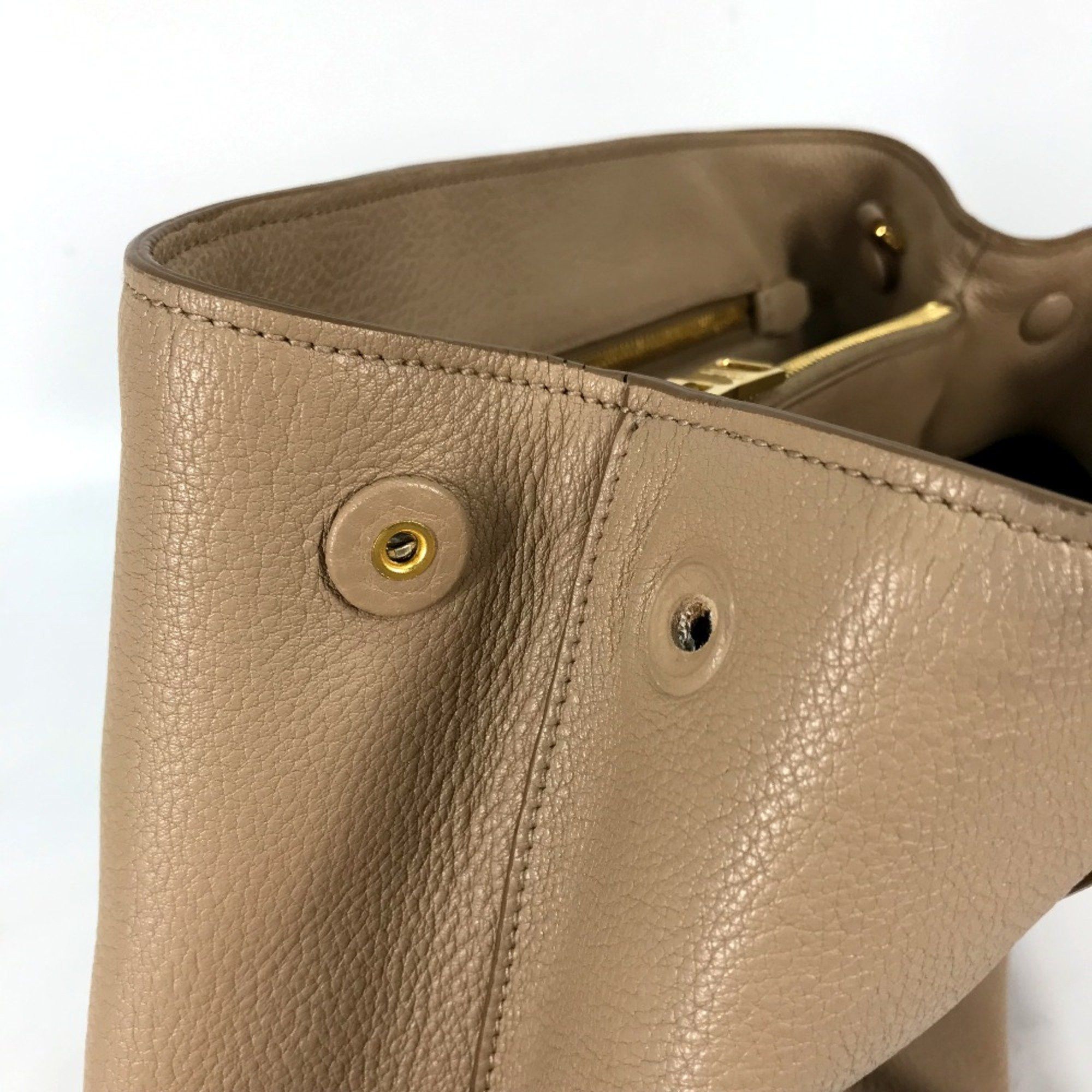 Prada PRADA 1BA058 logo 2WAY Shoulder Bag Hand Bag Beige Size ONE SIZE - 9 Thumbnail