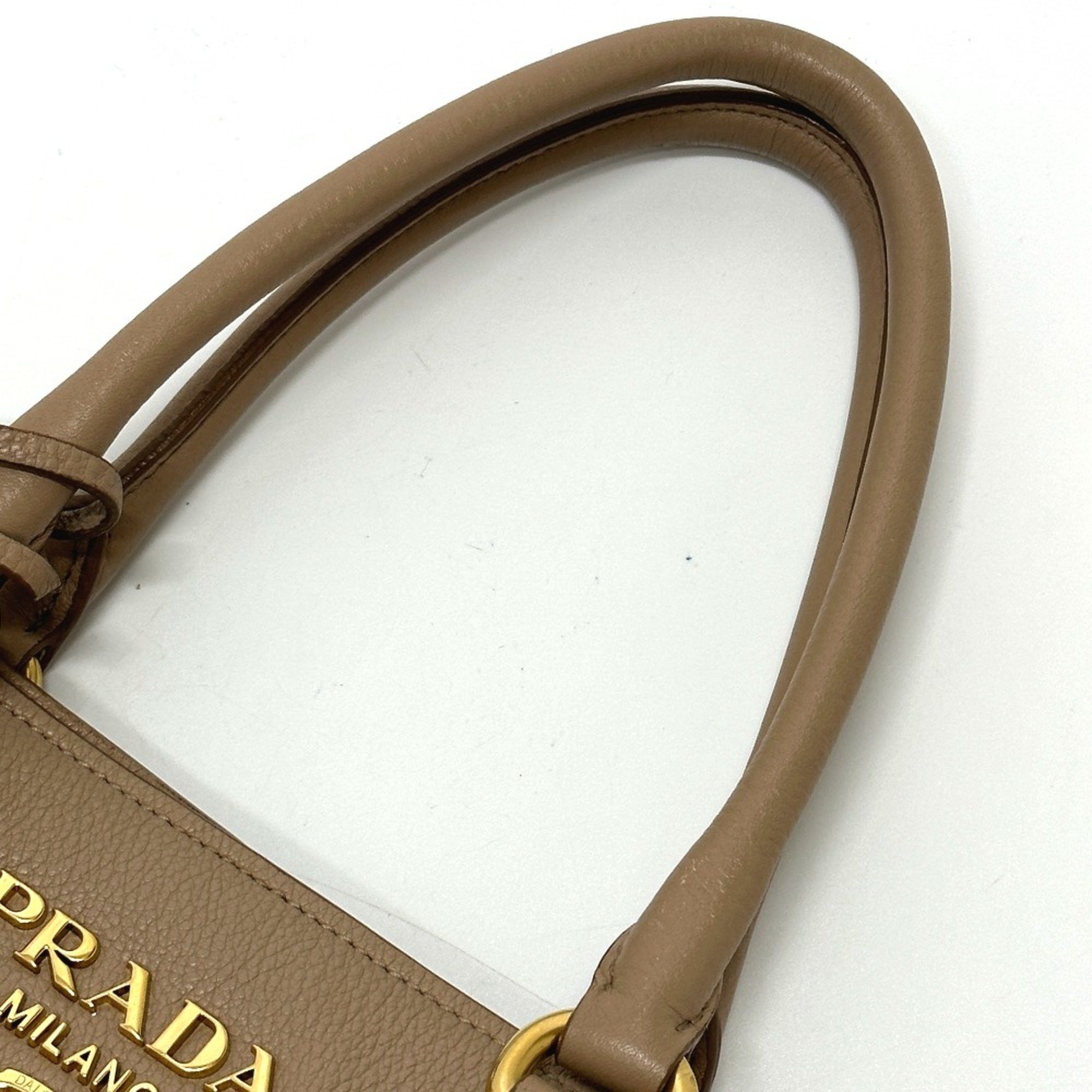 Prada PRADA 1BA058 logo 2WAY Shoulder Bag Hand Bag Beige Size ONE SIZE - 12 Thumbnail