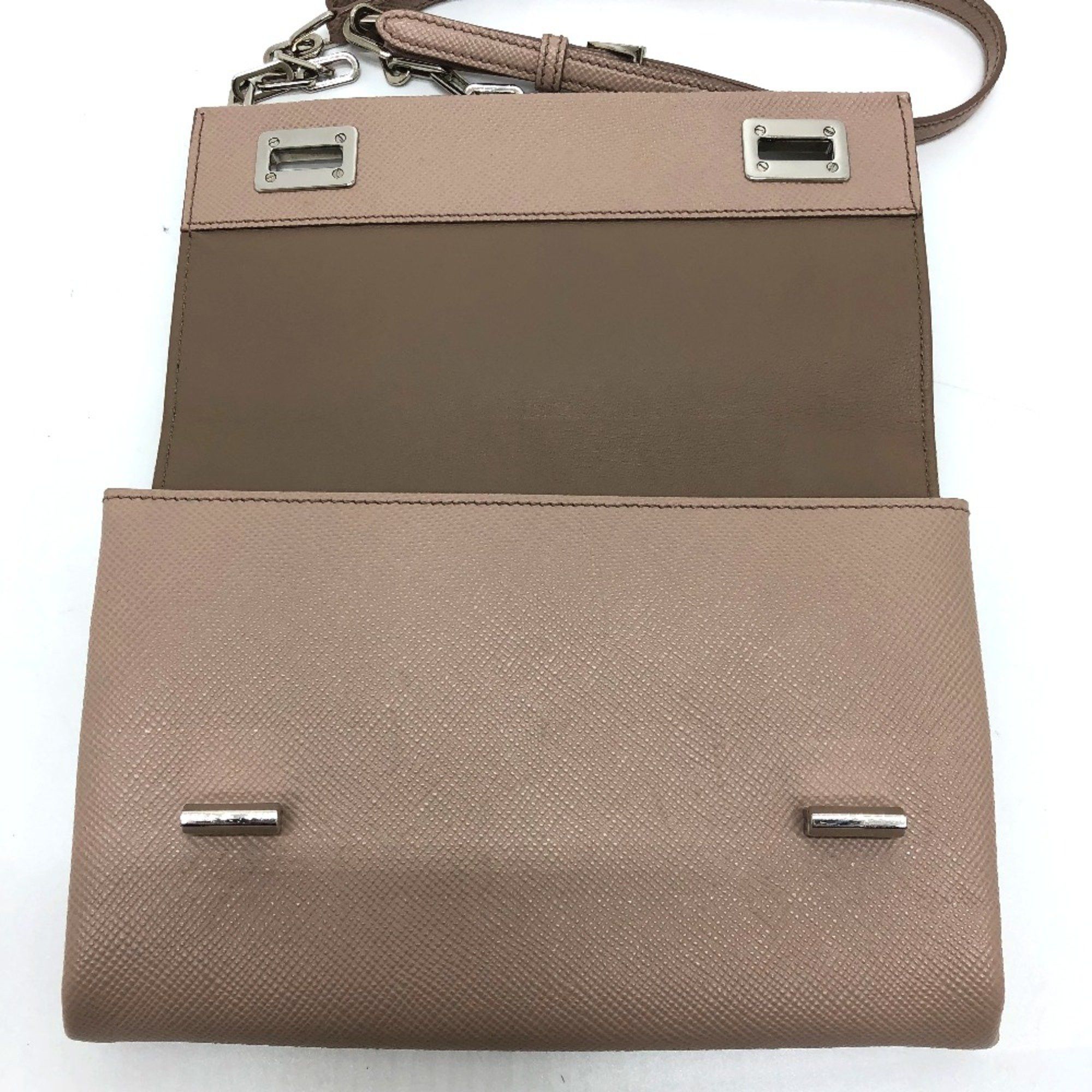 Prada PRADA BT955X logo/shoulder Bag Shoulder Bag Beige SilverHardware Size ONE SIZE - 7 Thumbnail