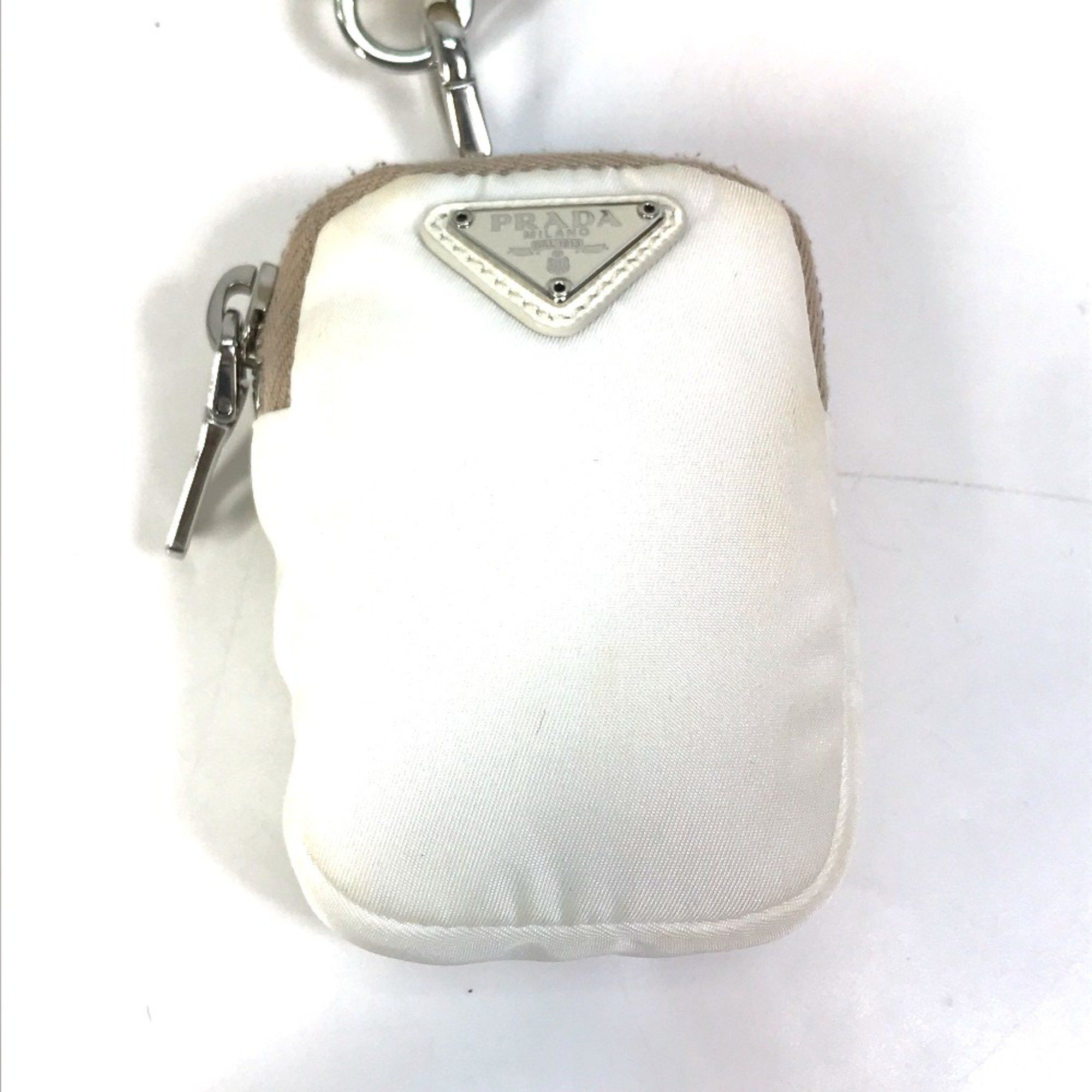 Prada PRADA 1BH204 triangle logo triangle logo plate Chain with crossbody pouch Shoulder Bag White Beige Size ONE SIZE - 6 Thumbnail