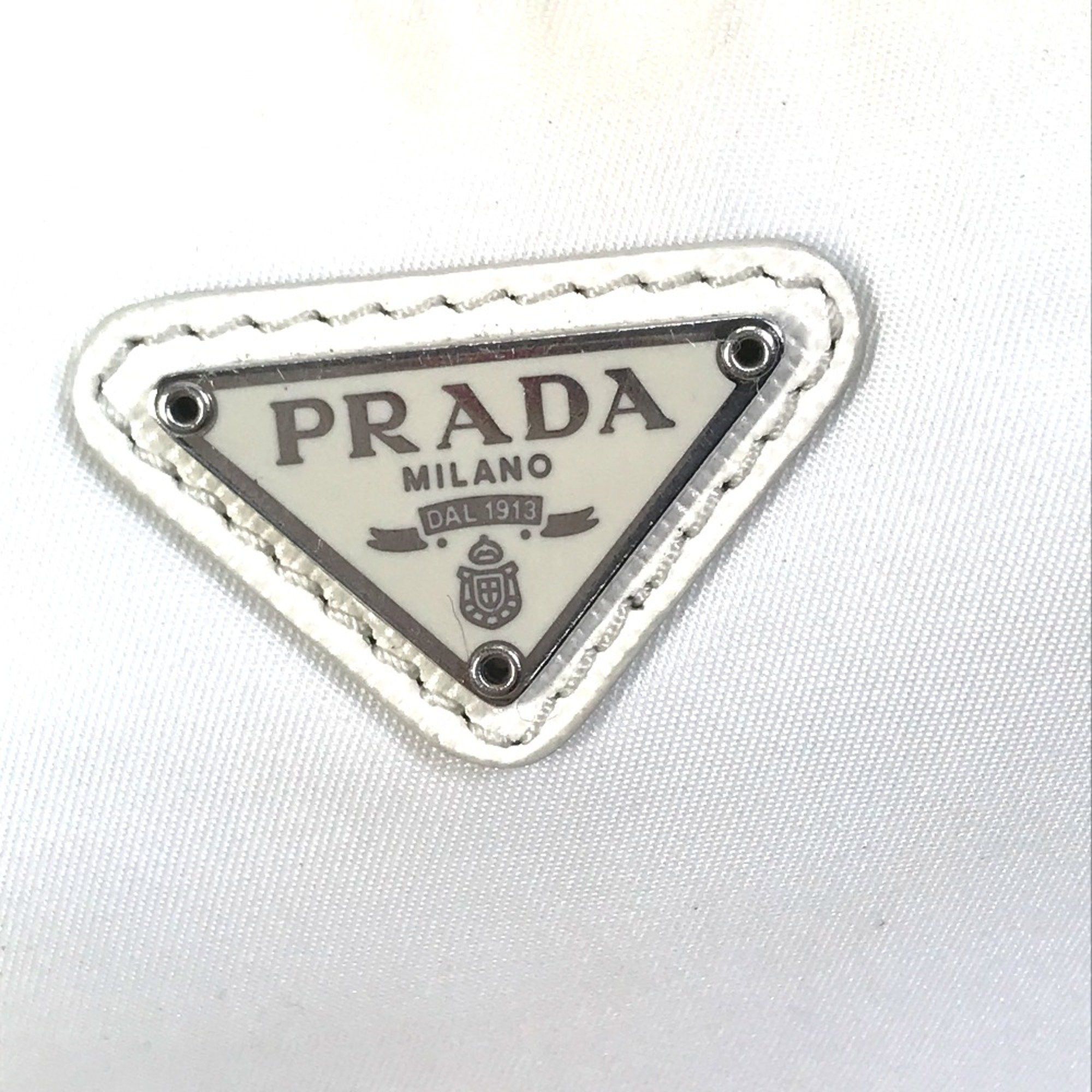Prada PRADA 1BH204 triangle logo triangle logo plate Chain with crossbody pouch Shoulder Bag White Beige Size ONE SIZE - 11 Thumbnail
