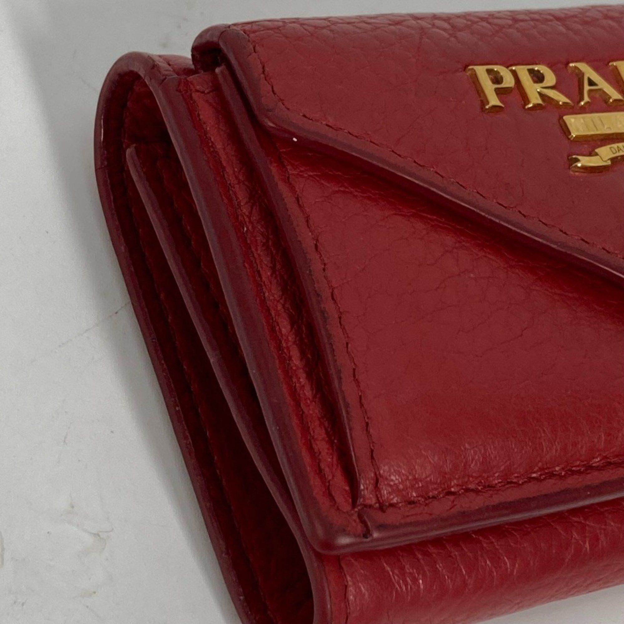 Prada PRADA 1MH021 CompactWallet Trifold wallet Red Gold Size ONE SIZE - 5 Thumbnail